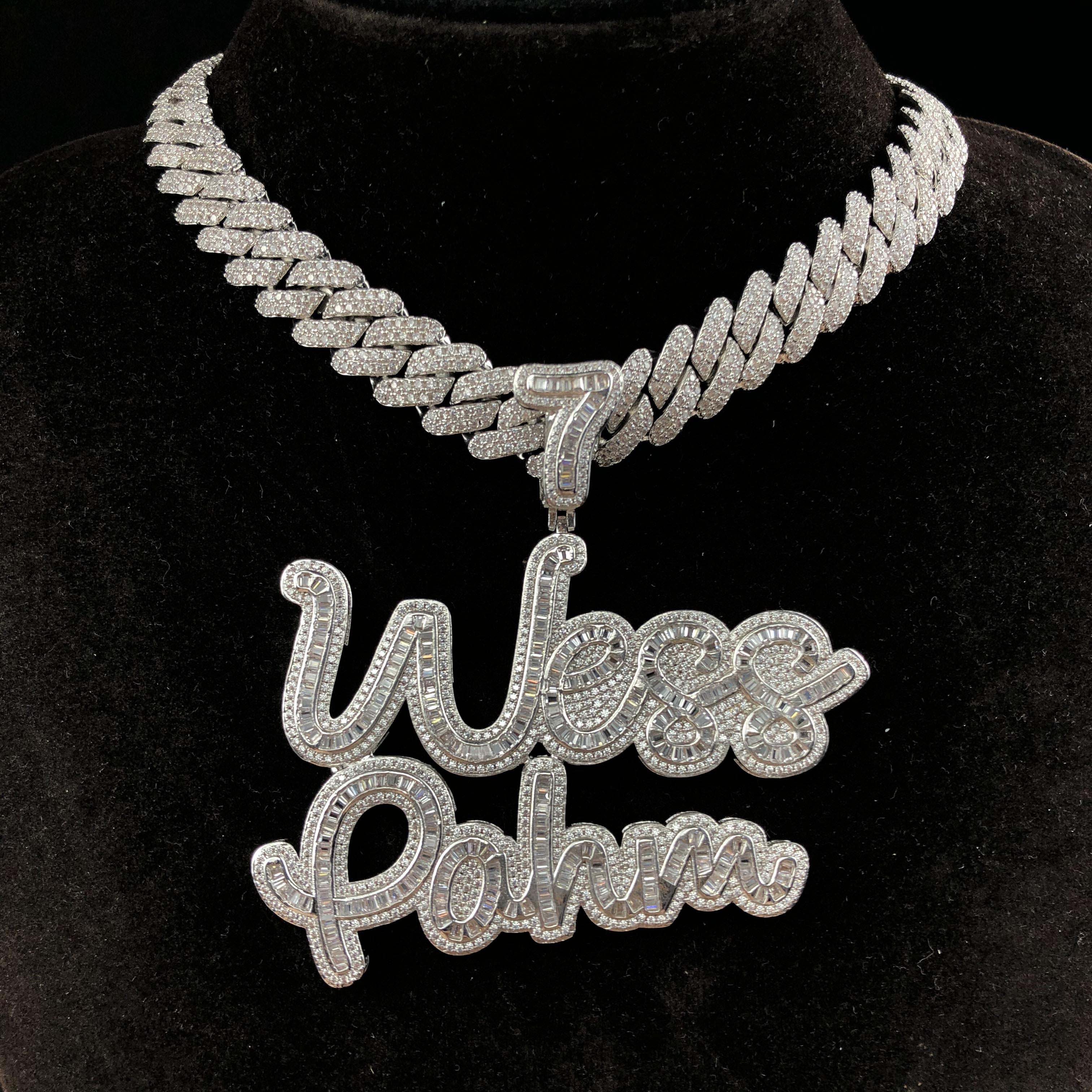 Extra Large Baguette Custom Pendant