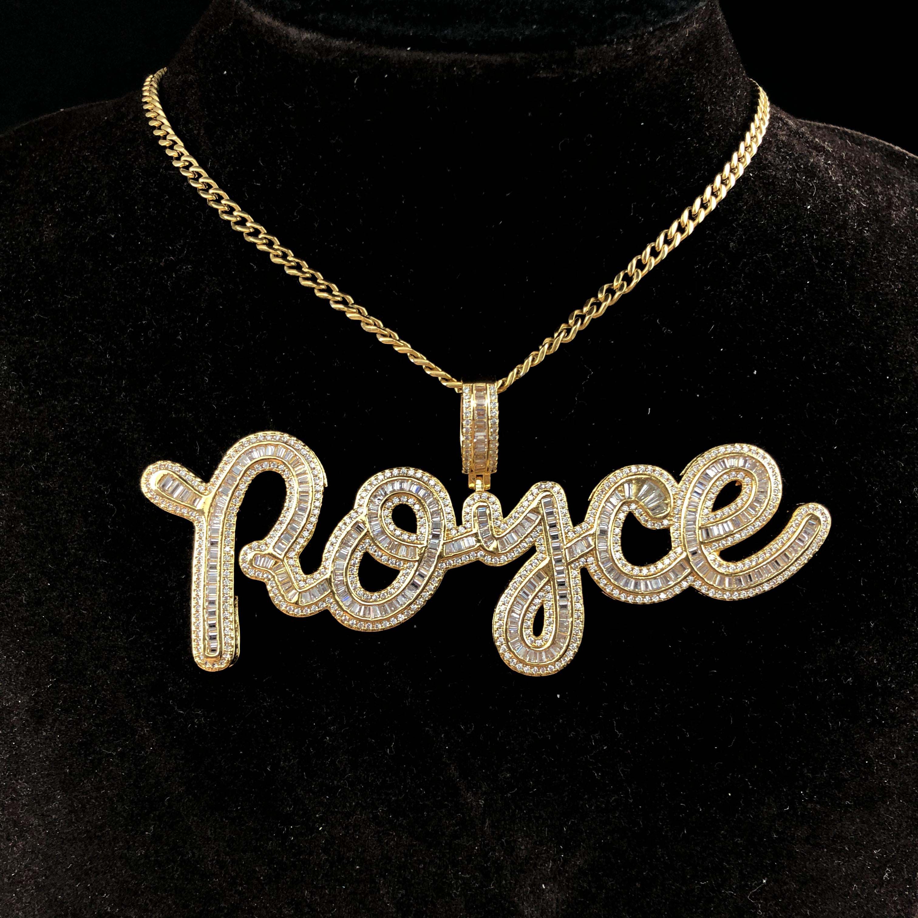 Extra Large Baguette Custom Pendant