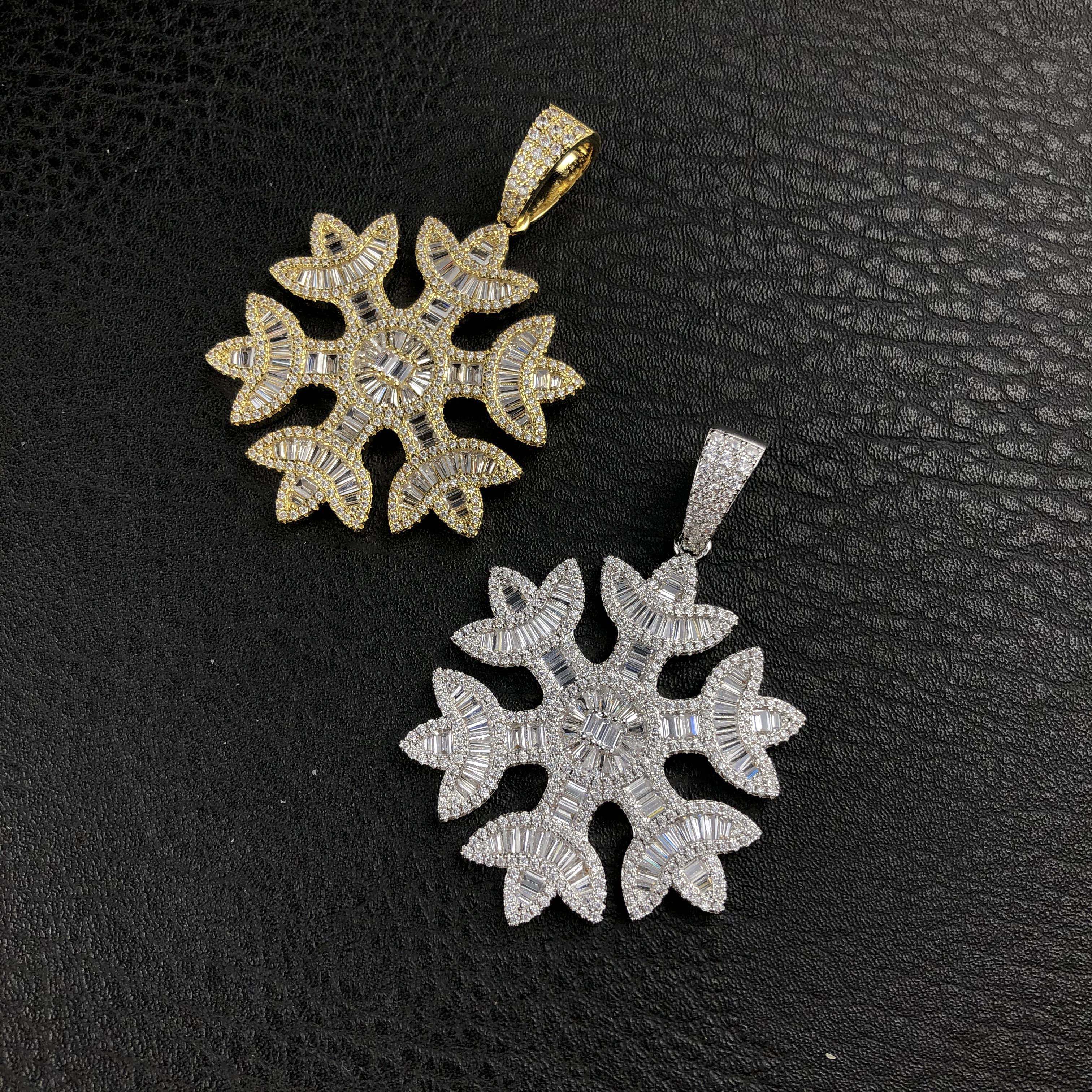 Baguette Snowflake Pendant