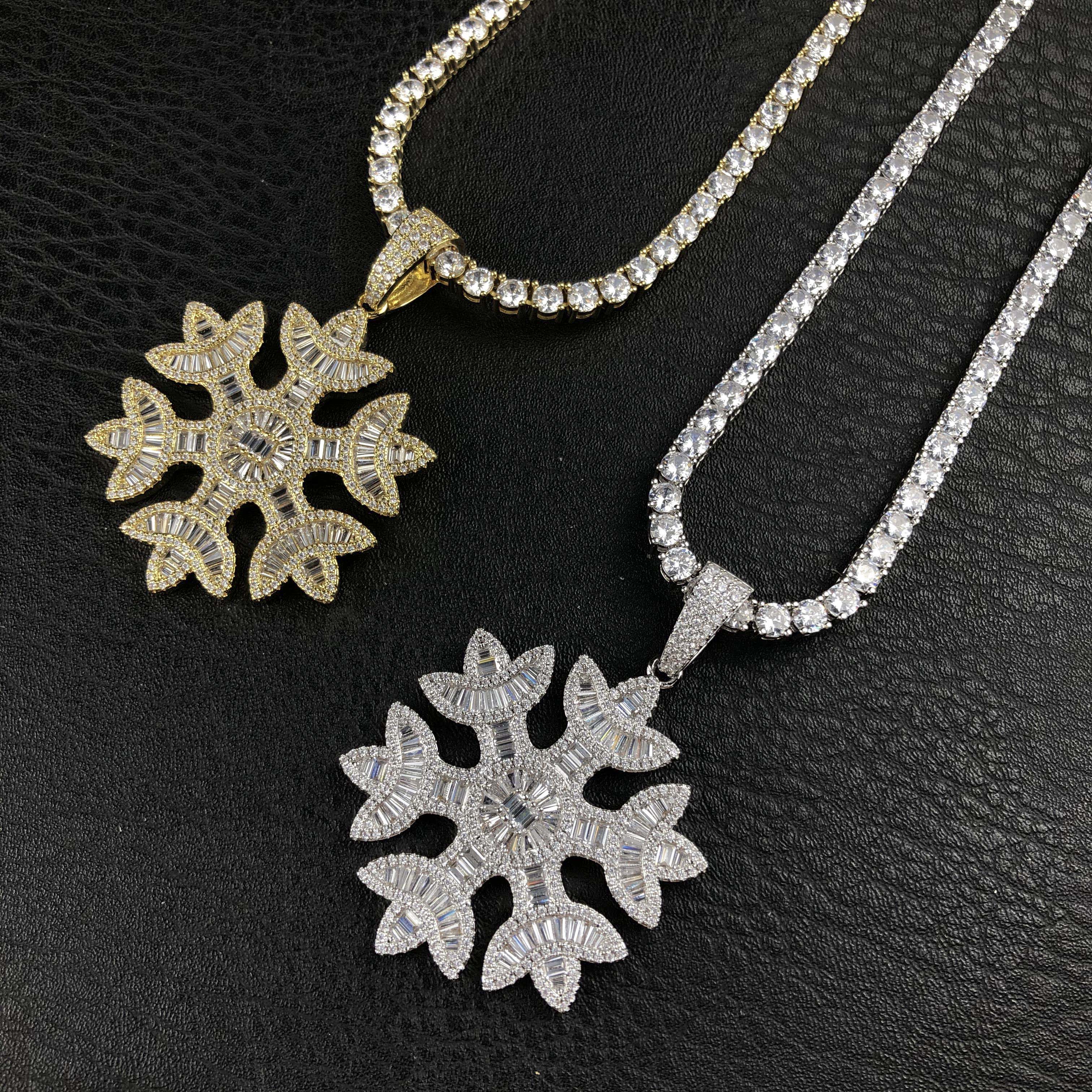 Baguette Snowflake Pendant