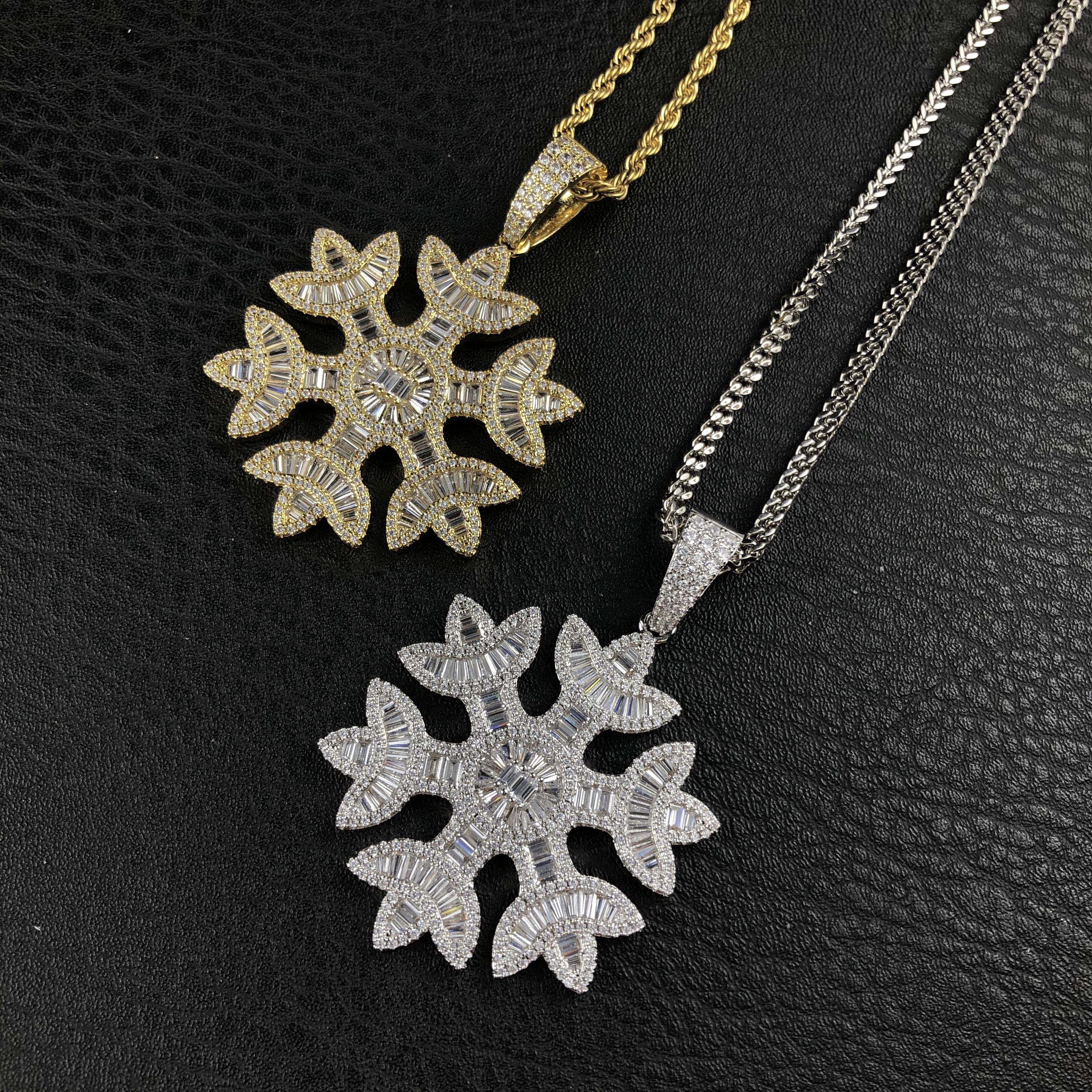 Baguette Snowflake Pendant