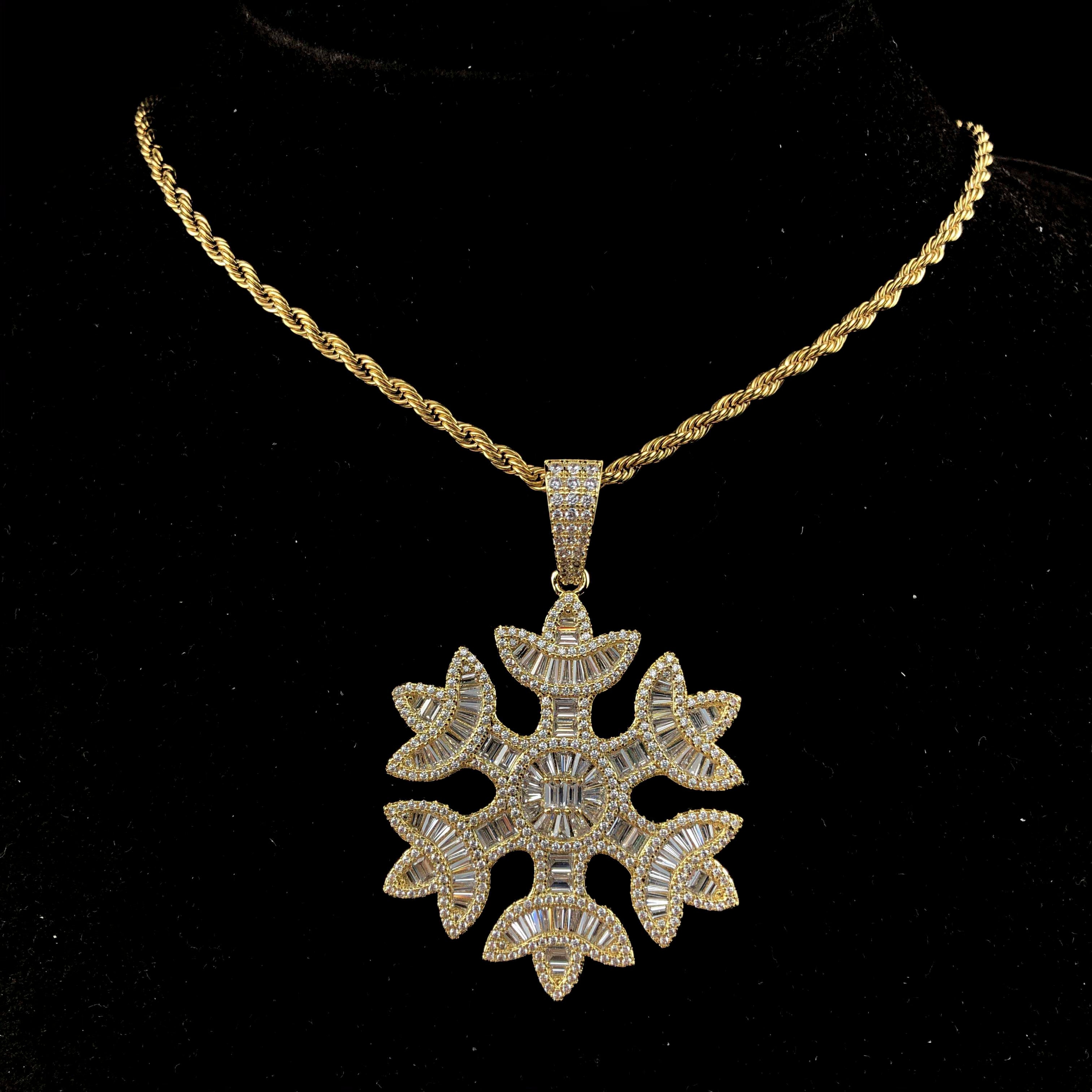 Baguette Snowflake Pendant
