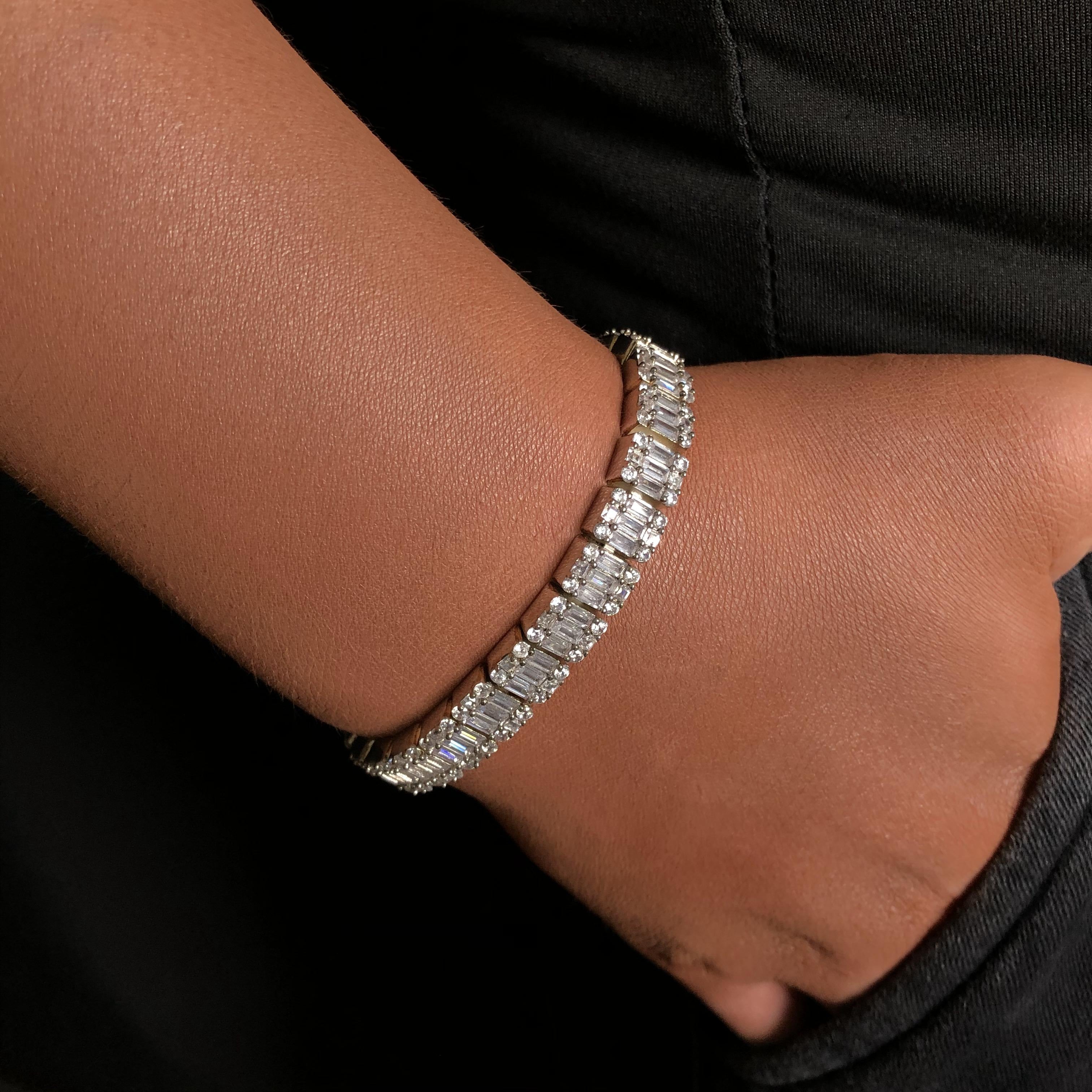 Square Baguette Tennis Bracelet