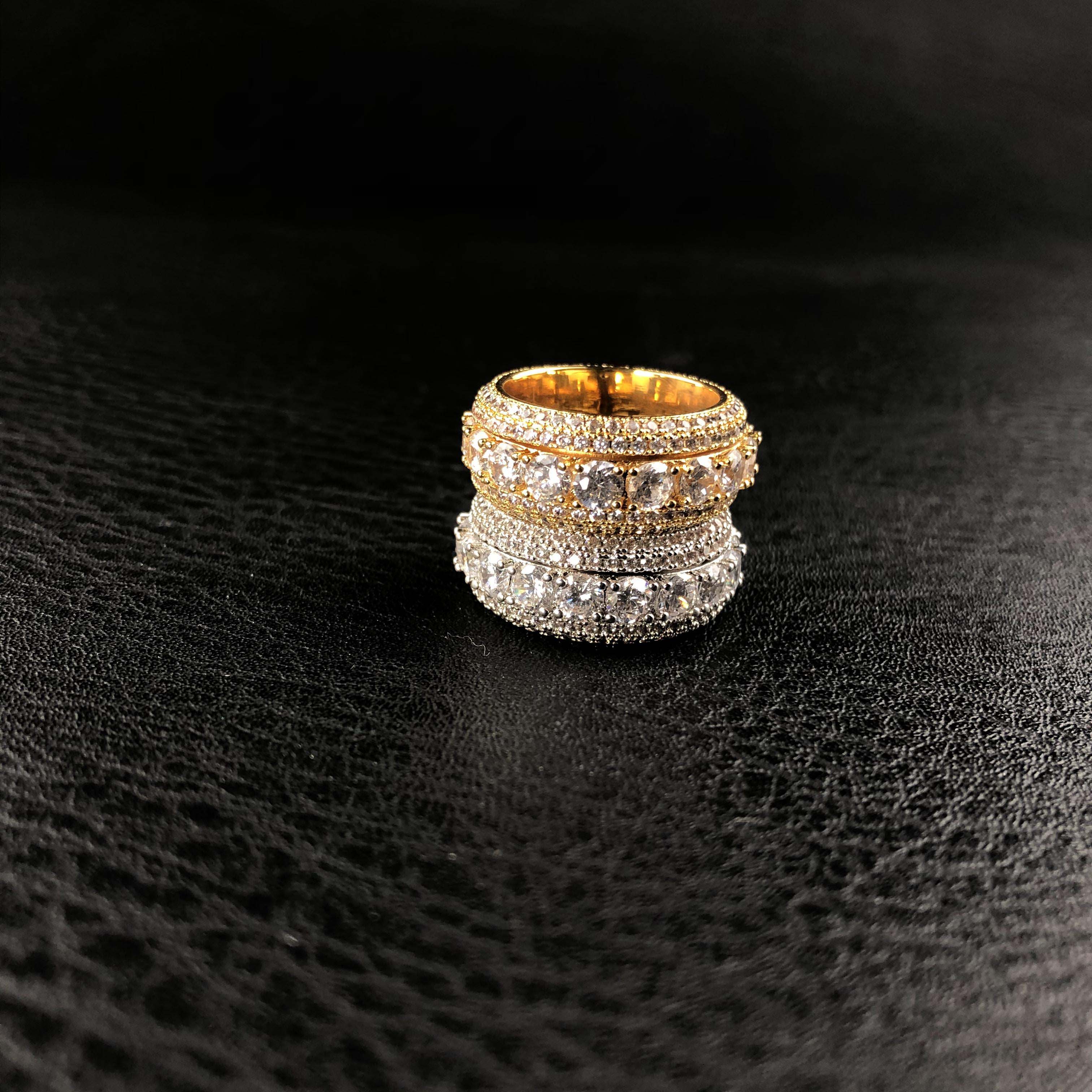 Spinning Layered Diamond Ring