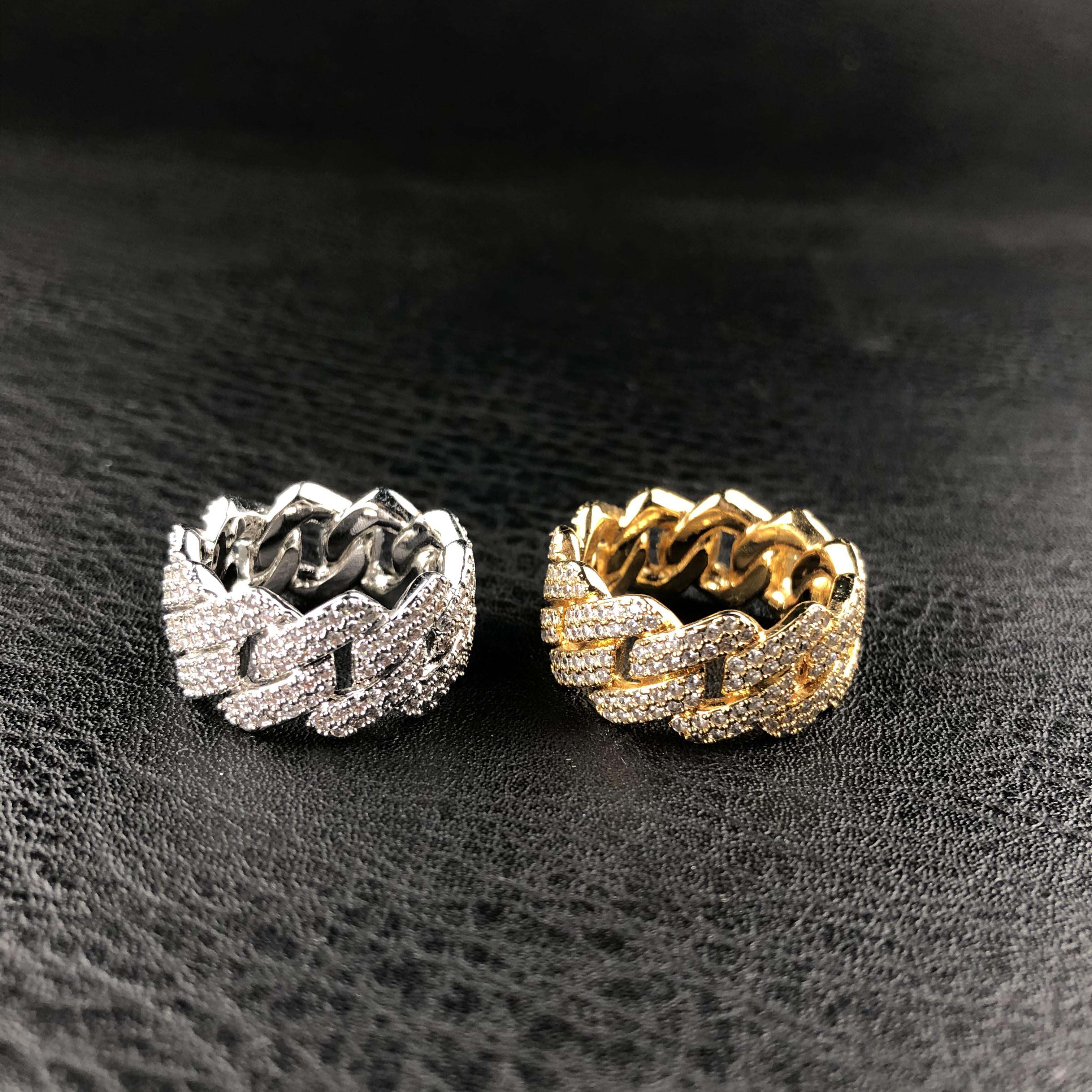 Diamond Prong Cuban Ring