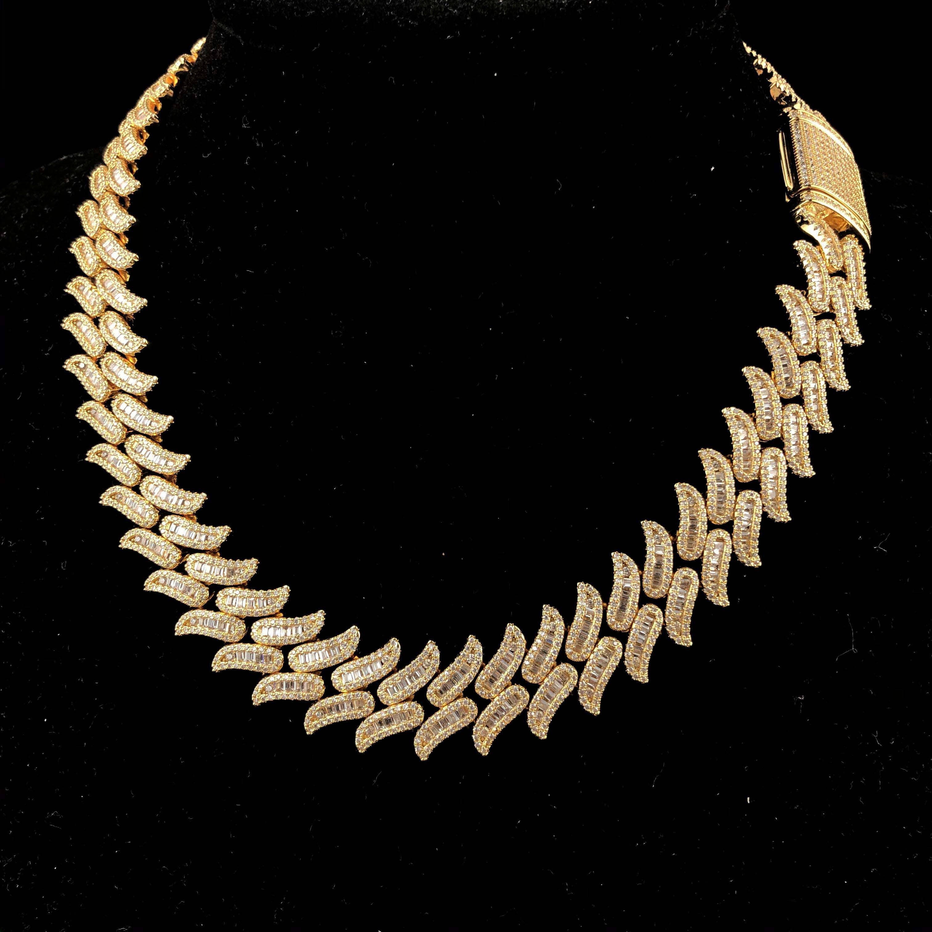 15mm Baguette Spiked cuban chain