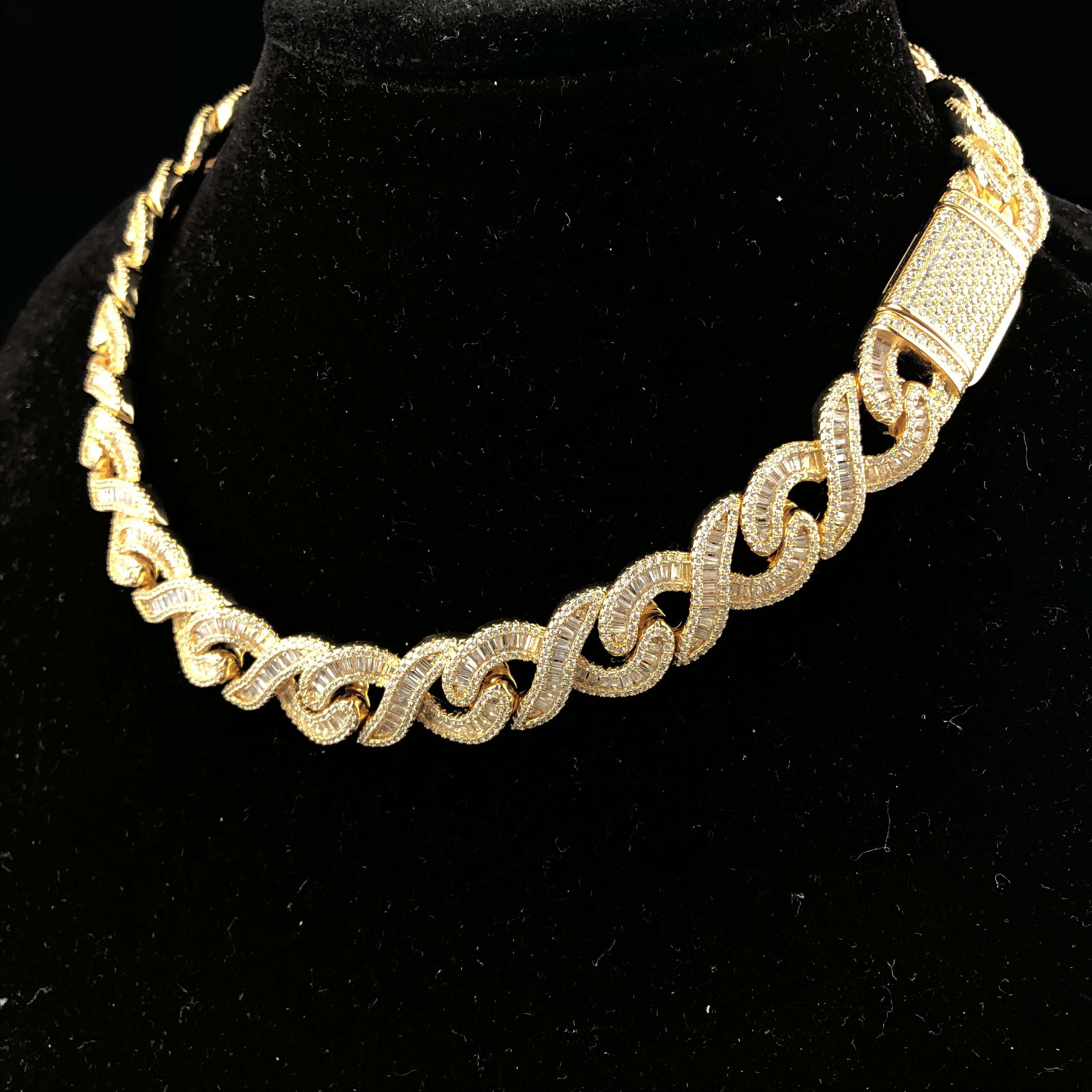 15mm Baguette Infinity Diamond Chain