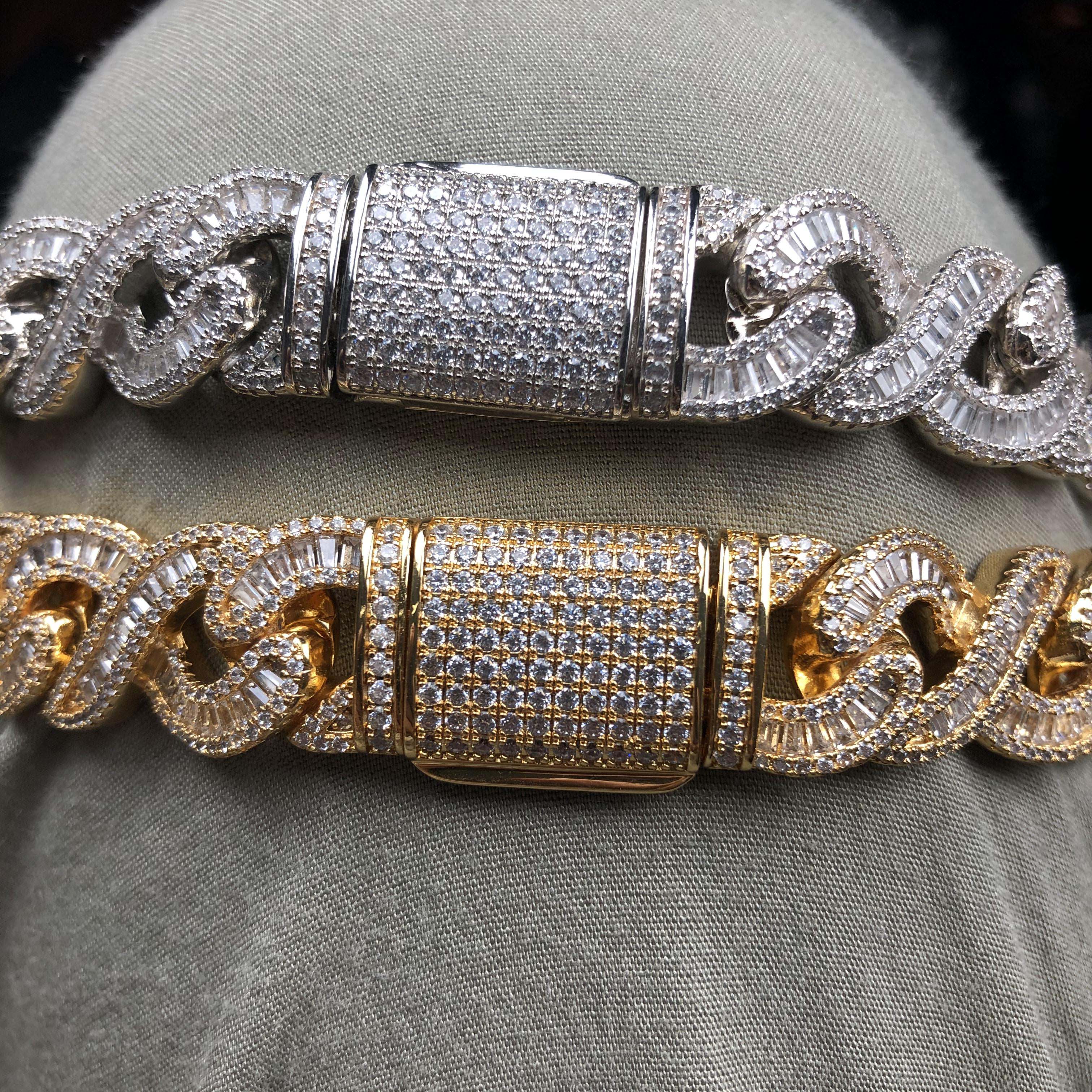 15mm Baguette Infinity Diamond Chain