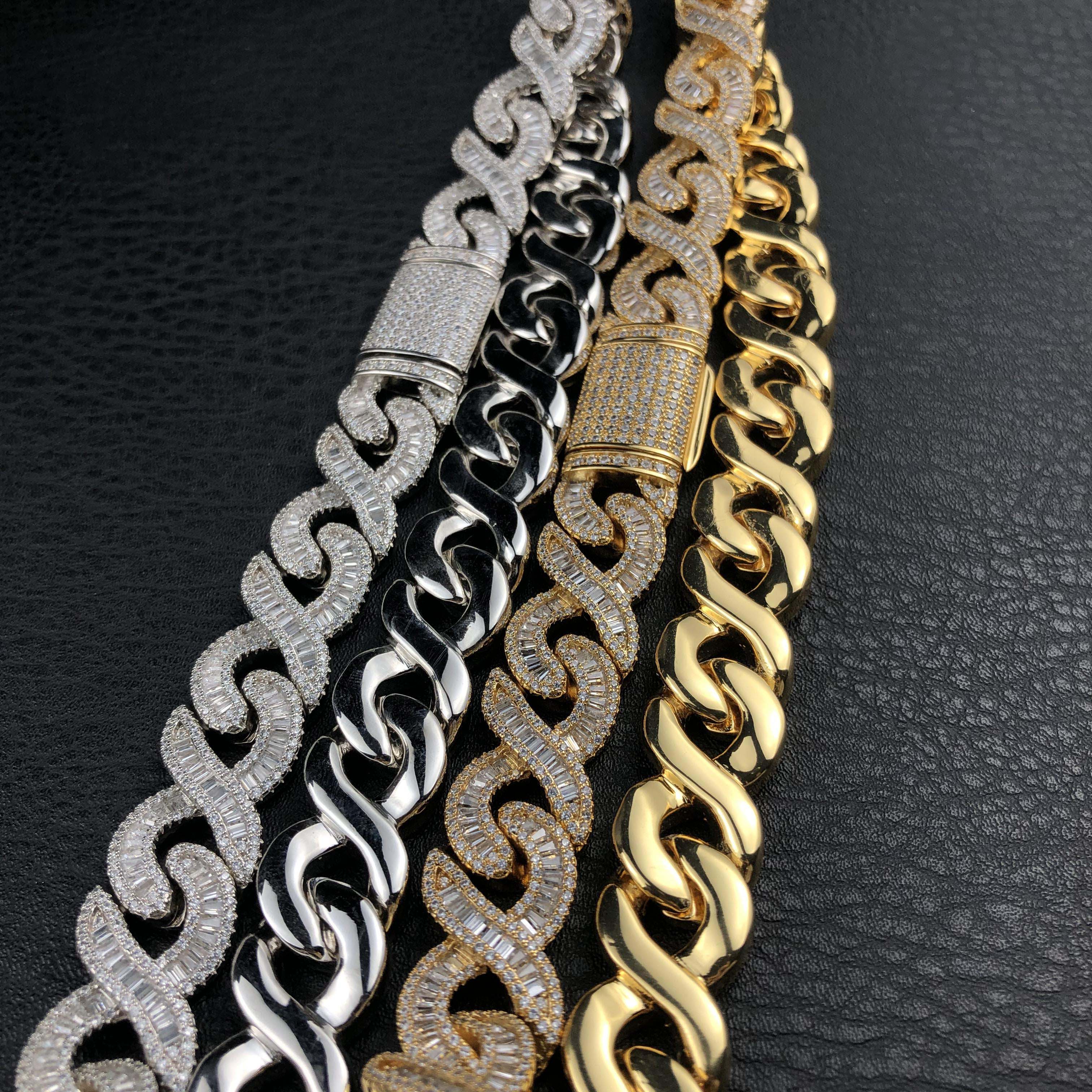 15mm Baguette Infinity Diamond Chain
