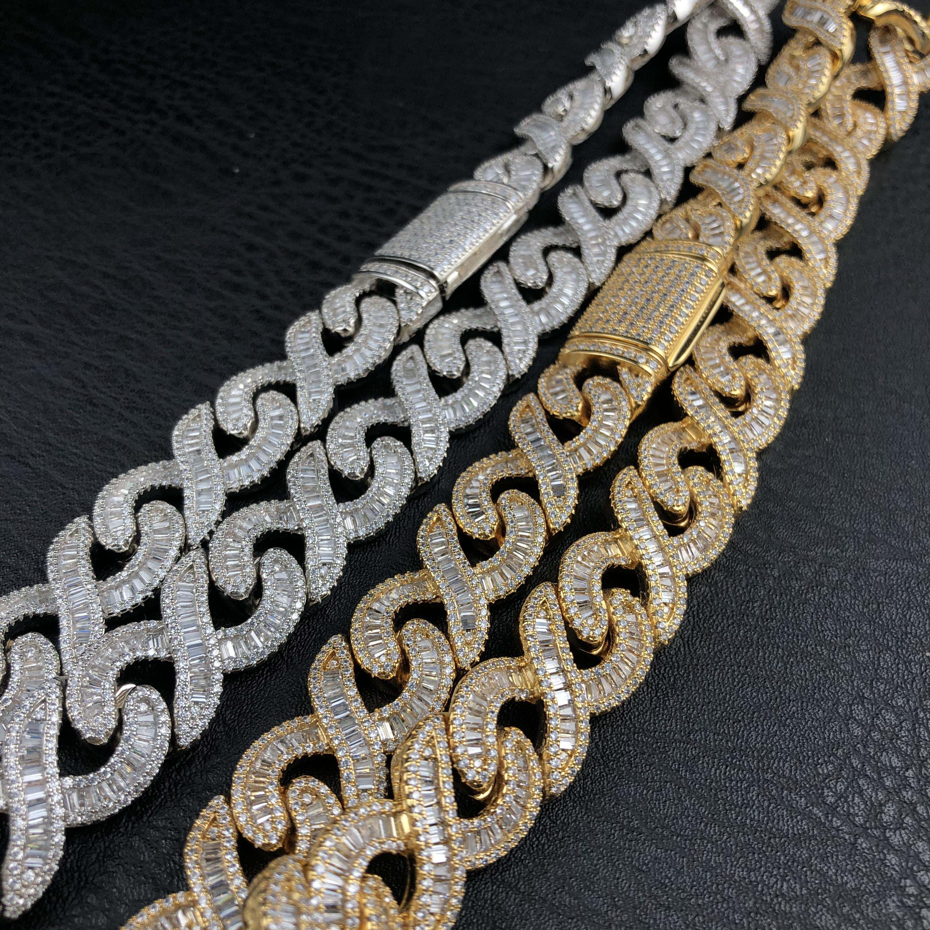15mm Baguette Infinity Diamond Chain