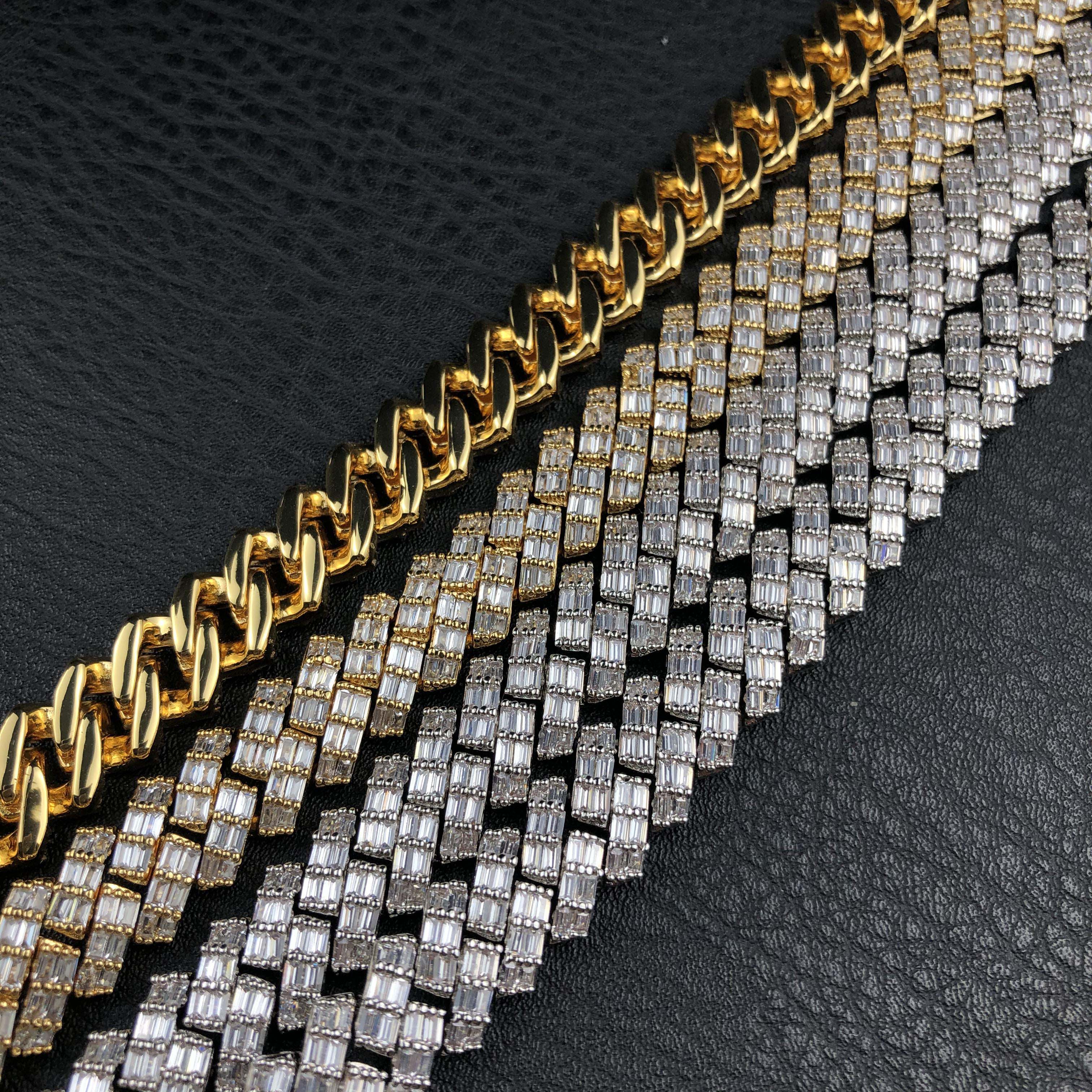 12mm Baguette Prong Cuban chain