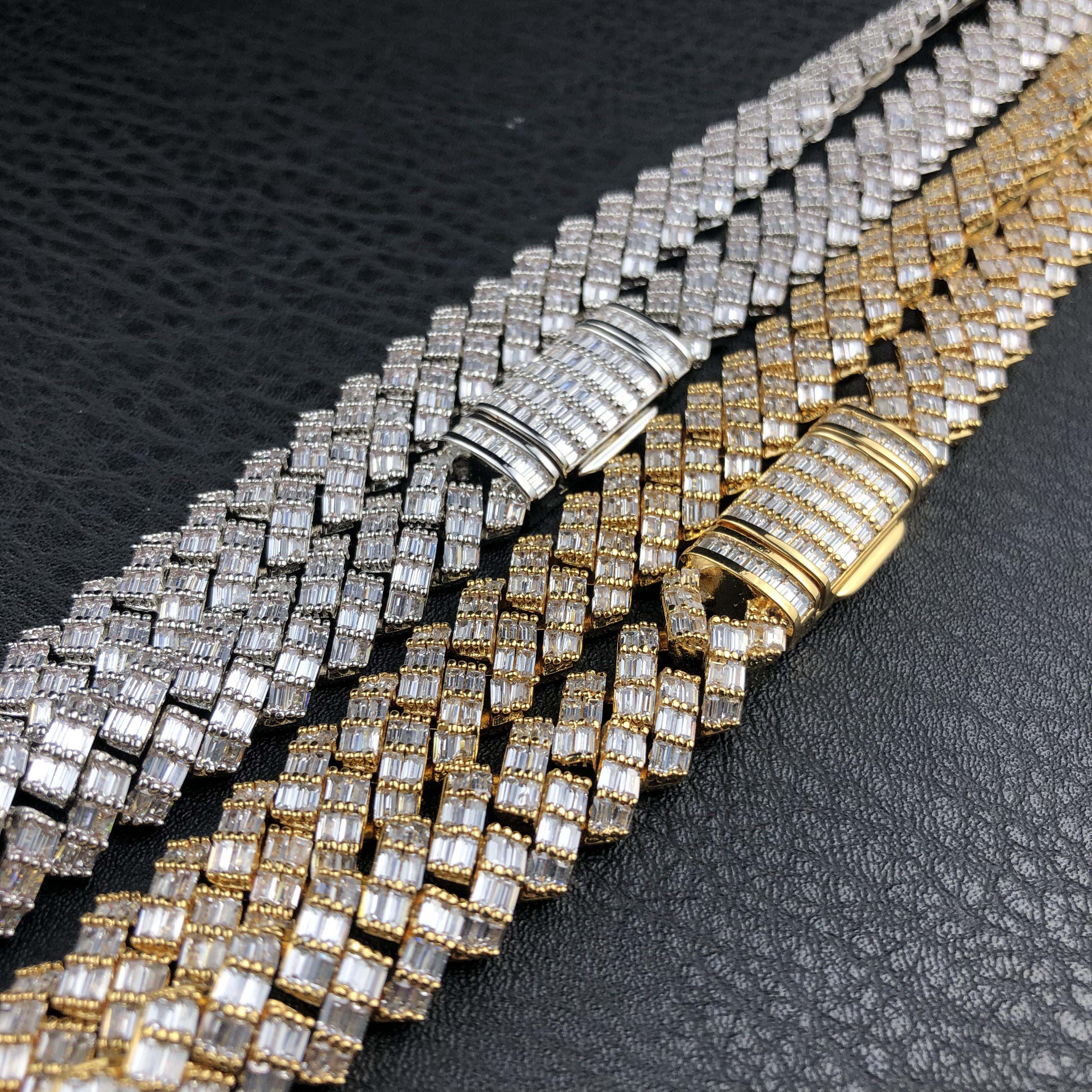 12mm Baguette Prong Cuban chain