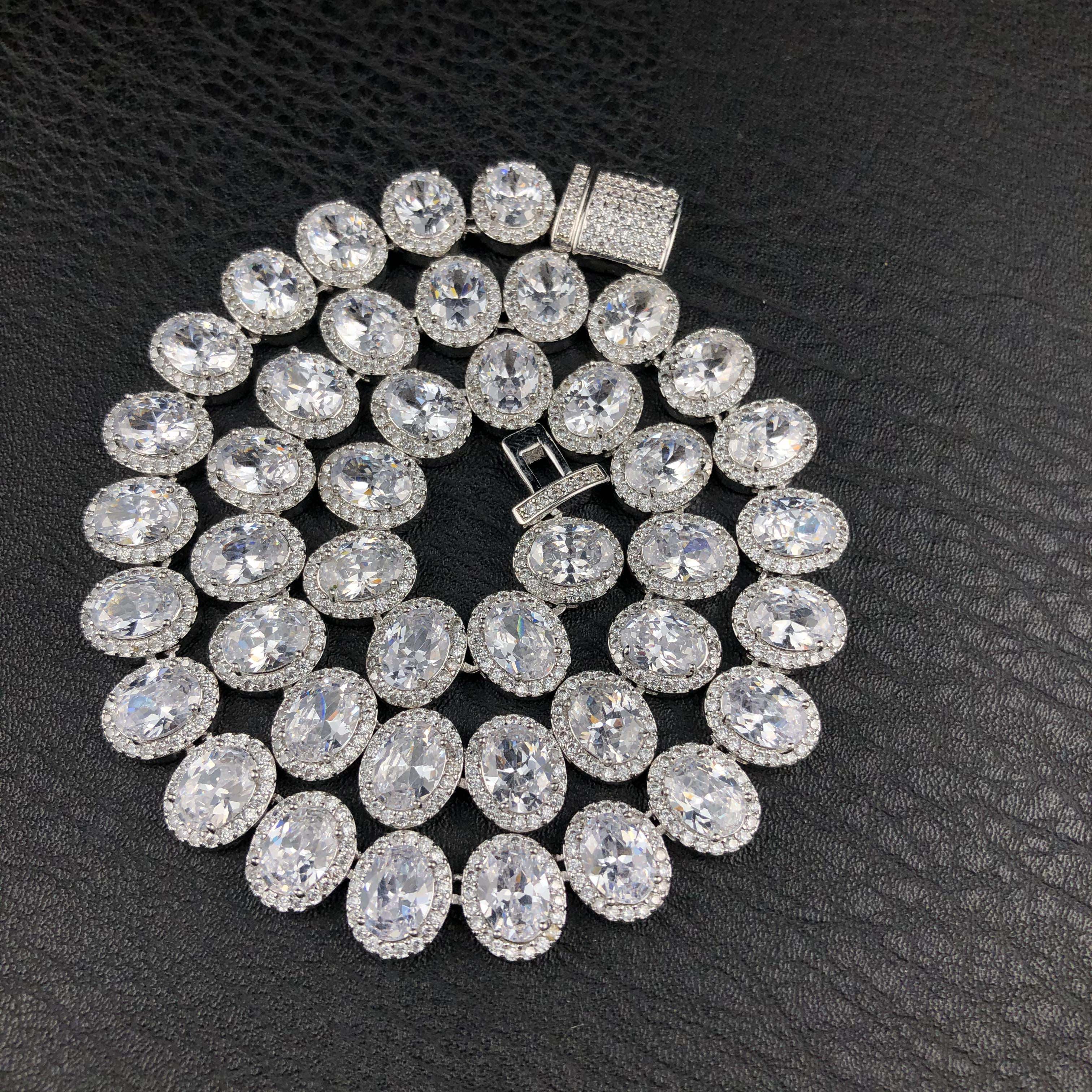 Oval Cut Cluster Tennis Chain