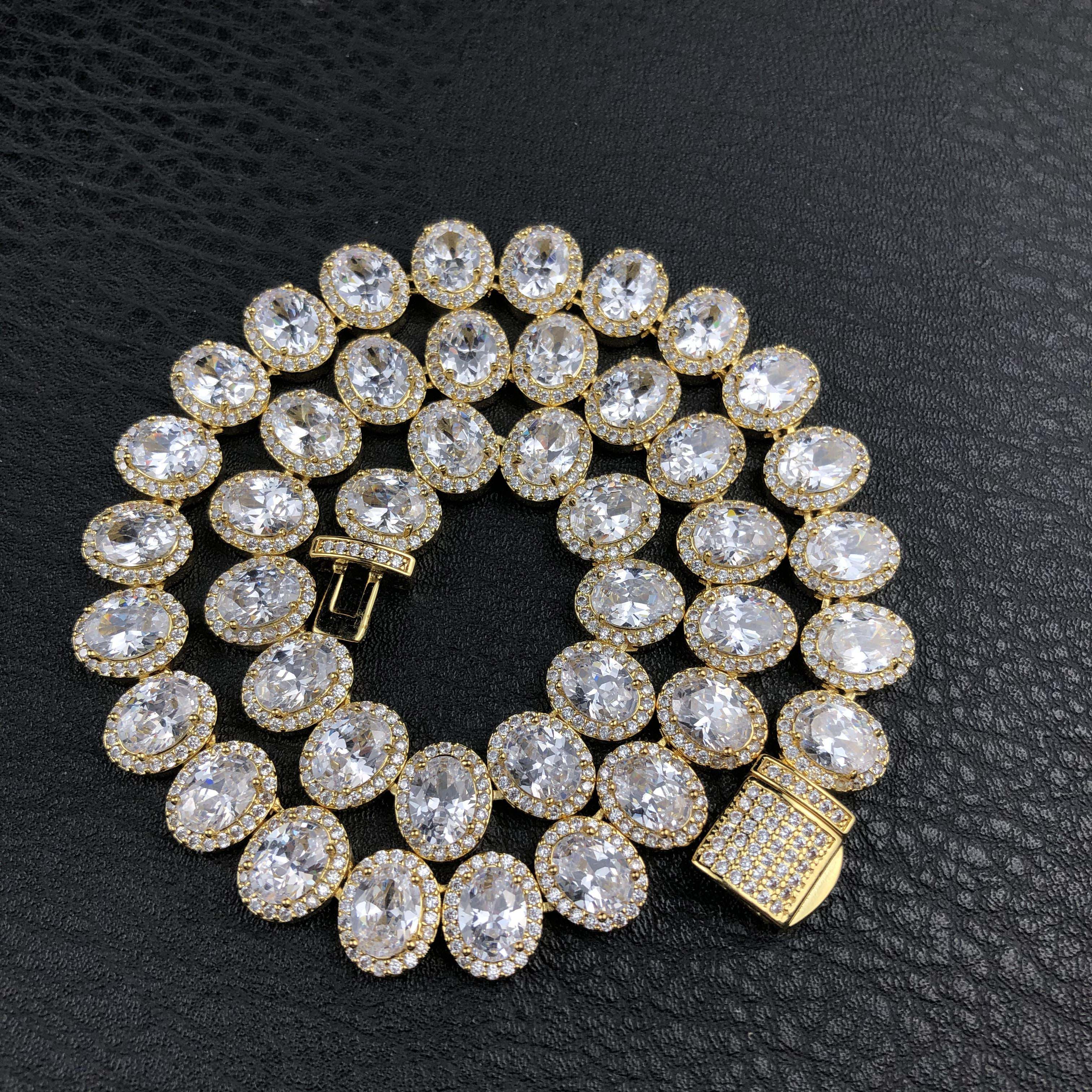 Oval Cut Cluster Tennis Chain