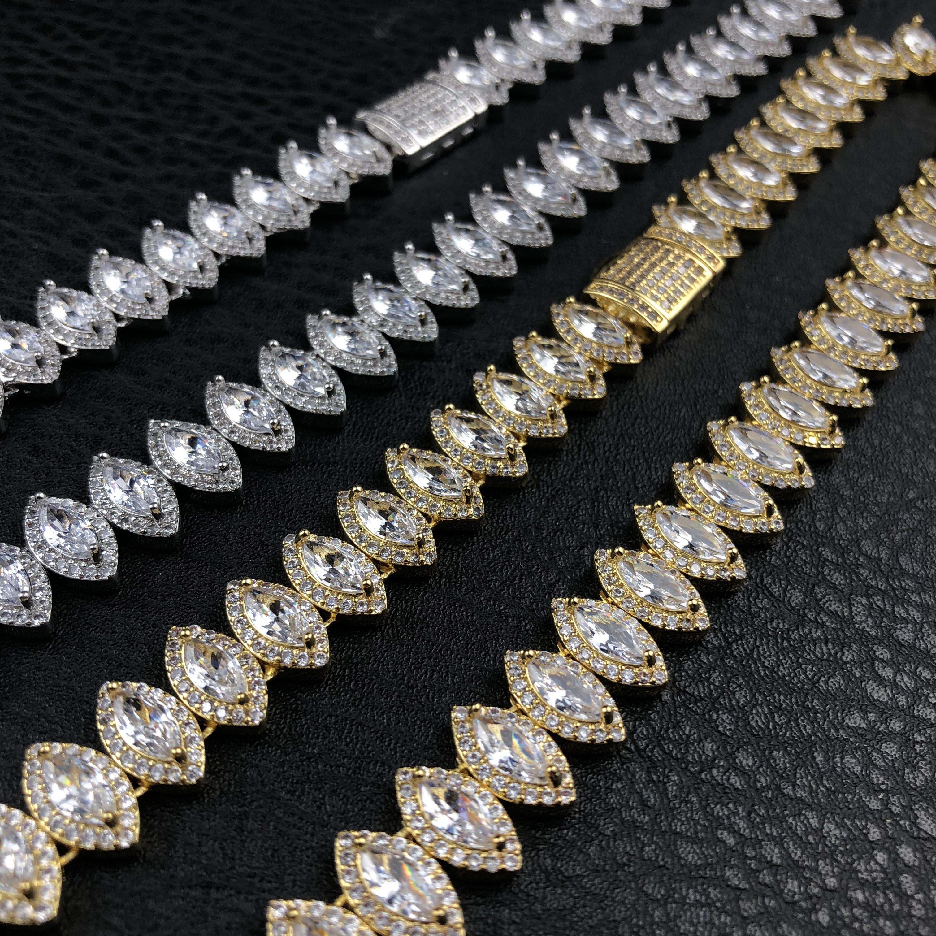 Marquise Cut Cluster Tennis Chain