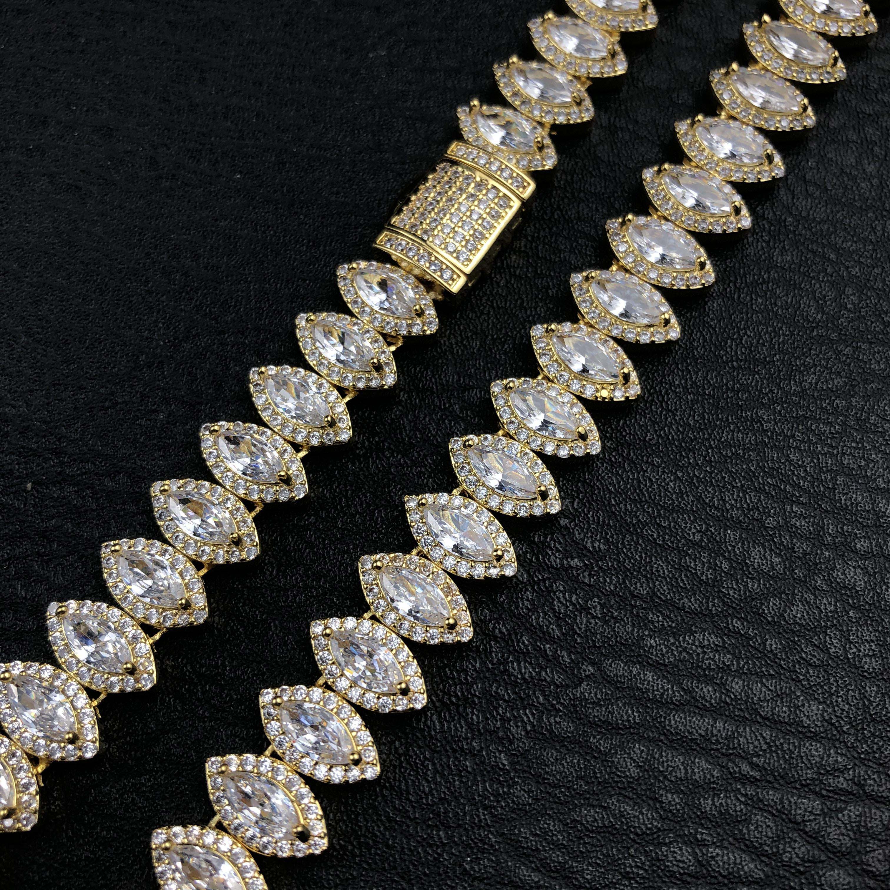 Marquise Cut Cluster Tennis Chain