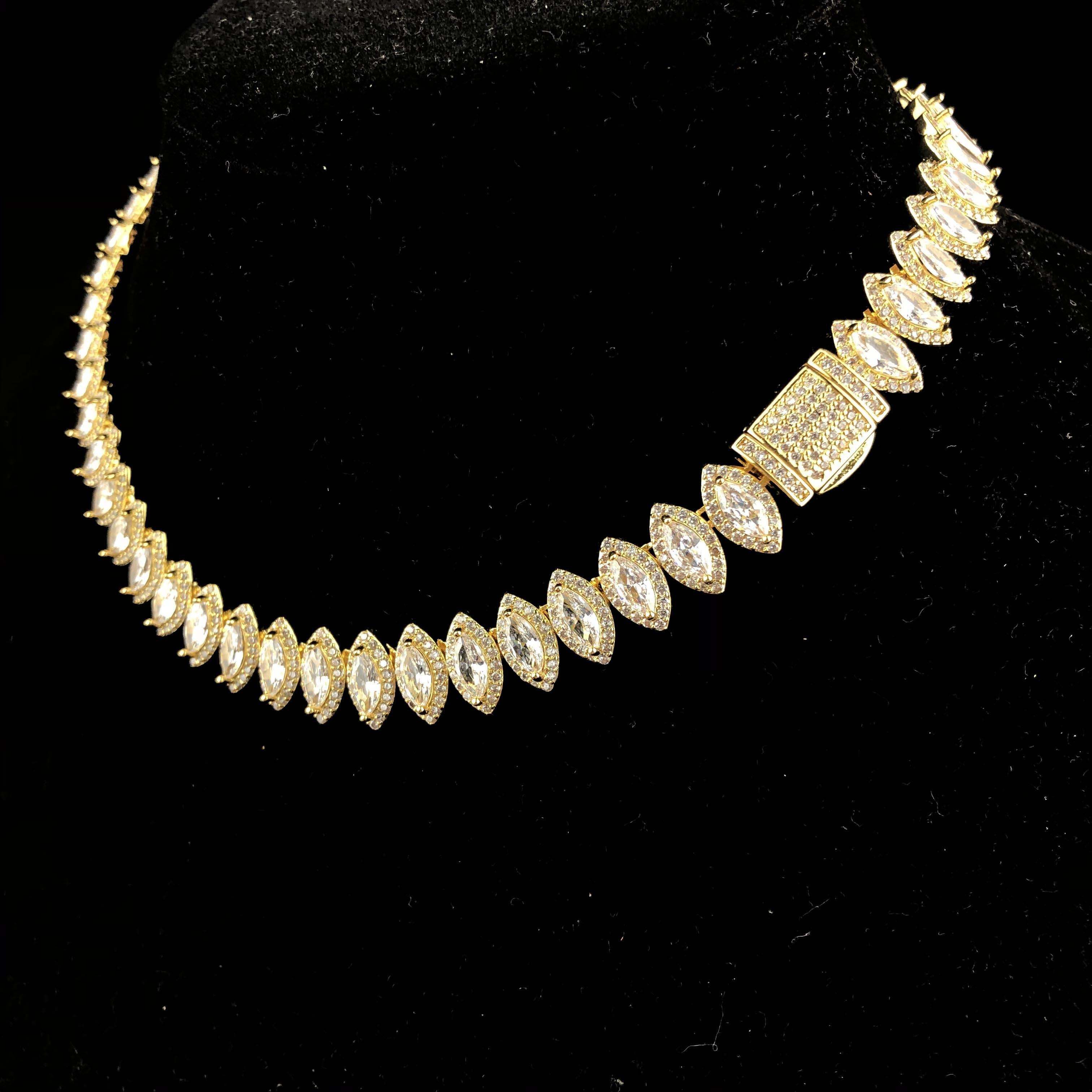 Marquise Cut Cluster Tennis Chain