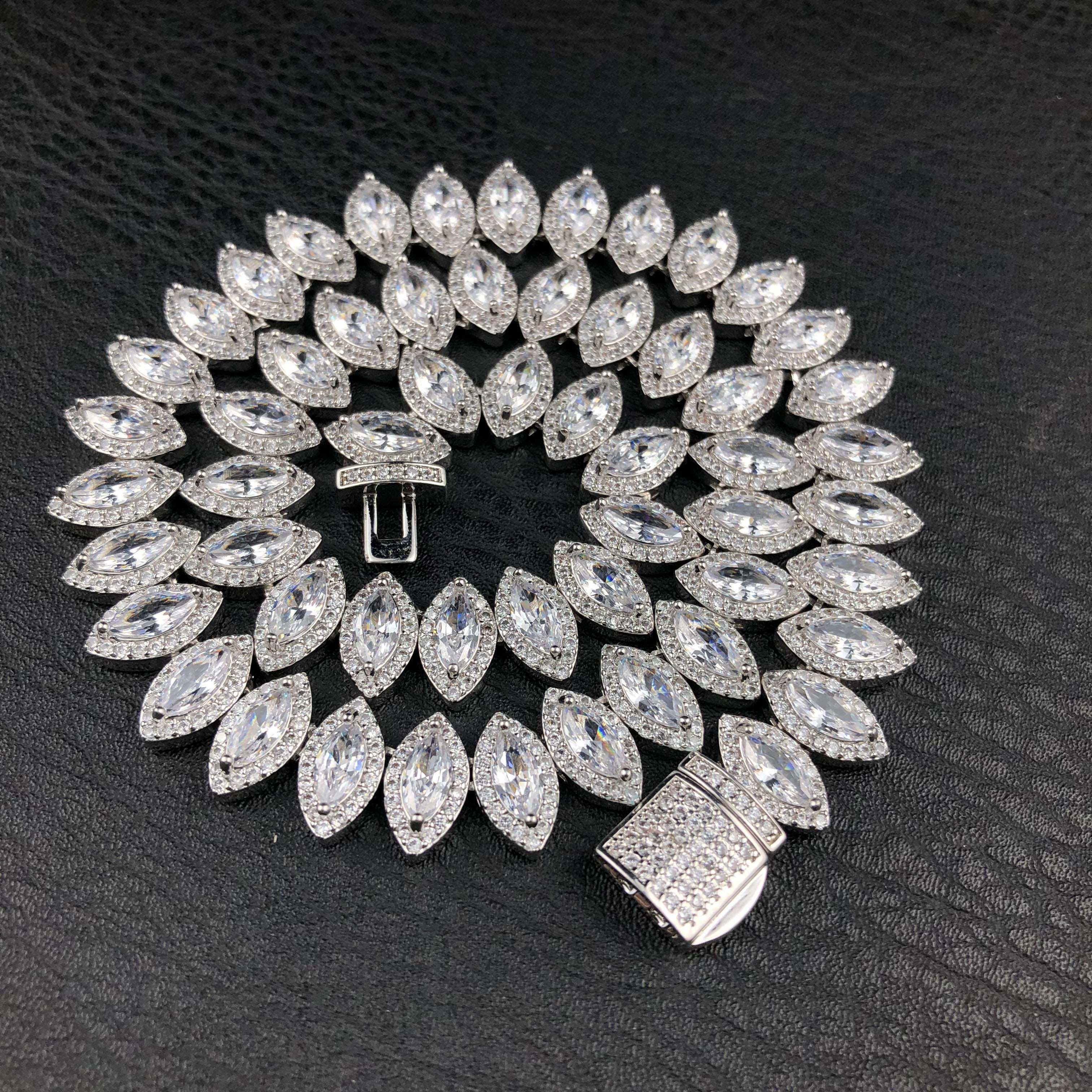 Marquise Cut Cluster Tennis Chain