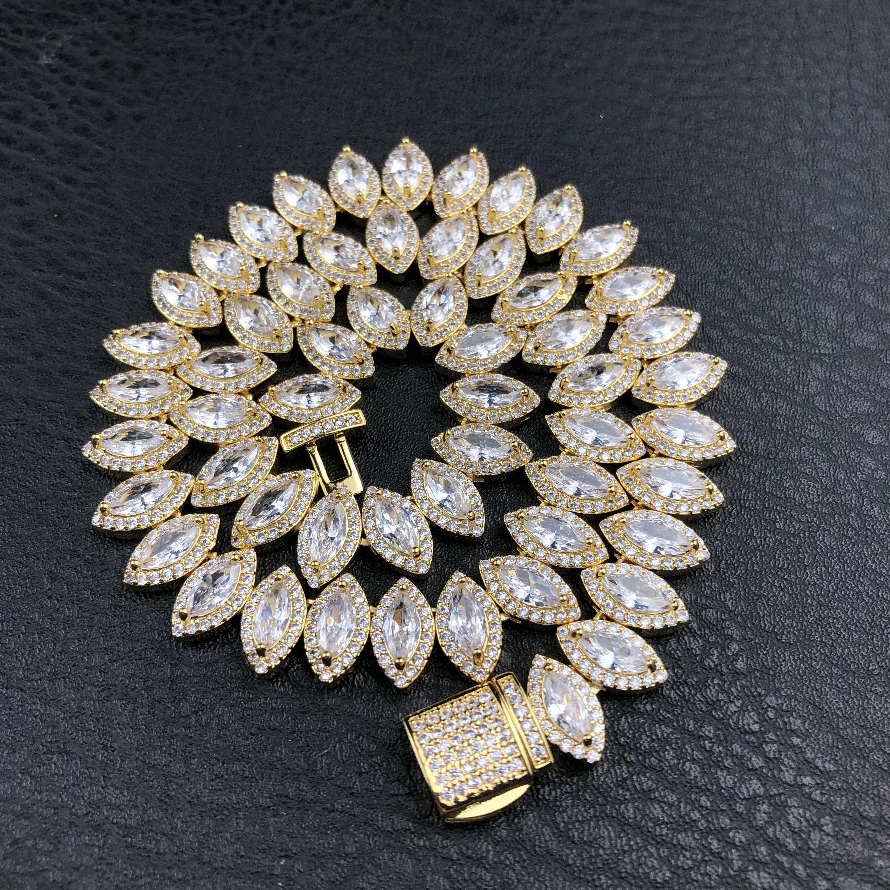 Marquise Cut Cluster Tennis Chain