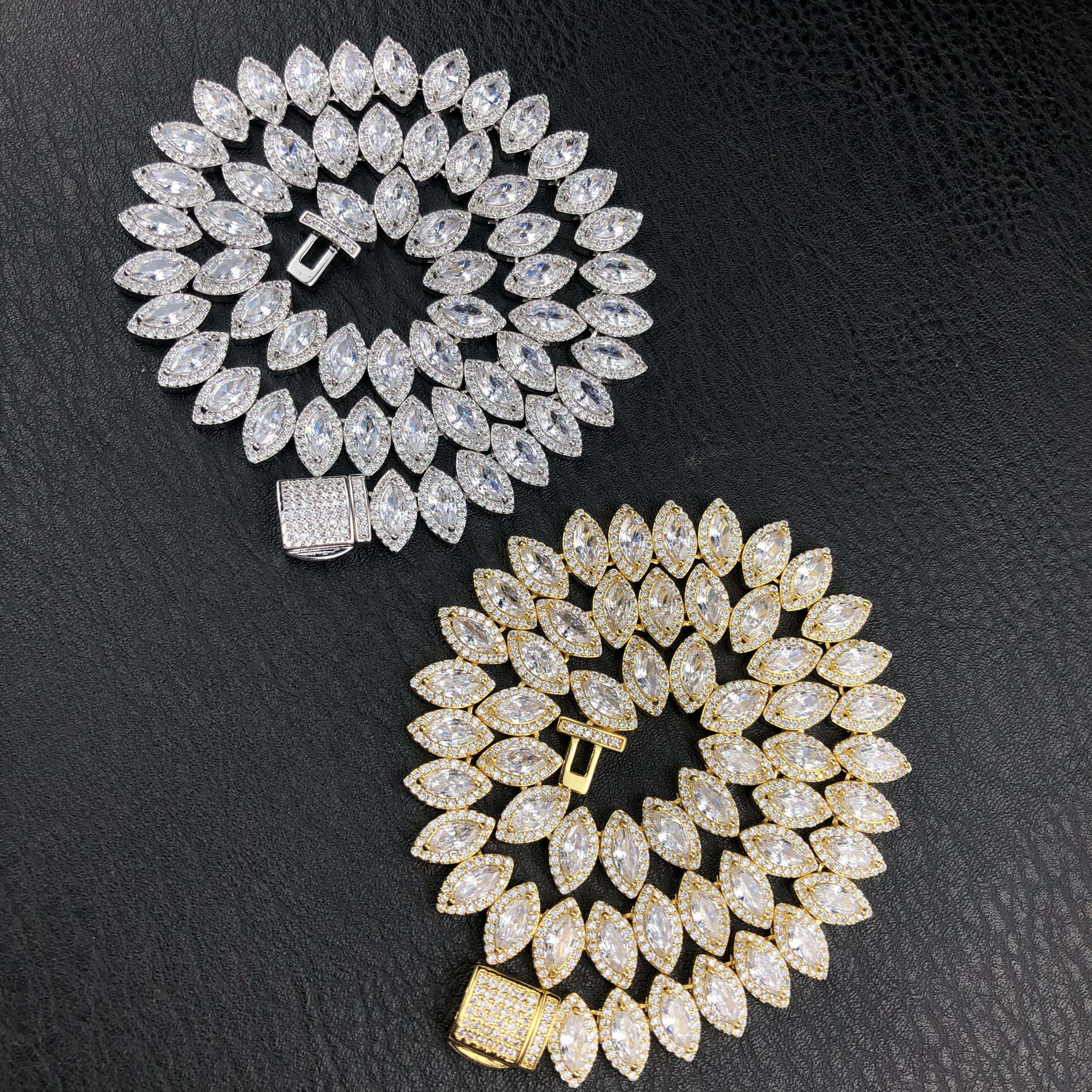 Marquise Cut Cluster Tennis Chain