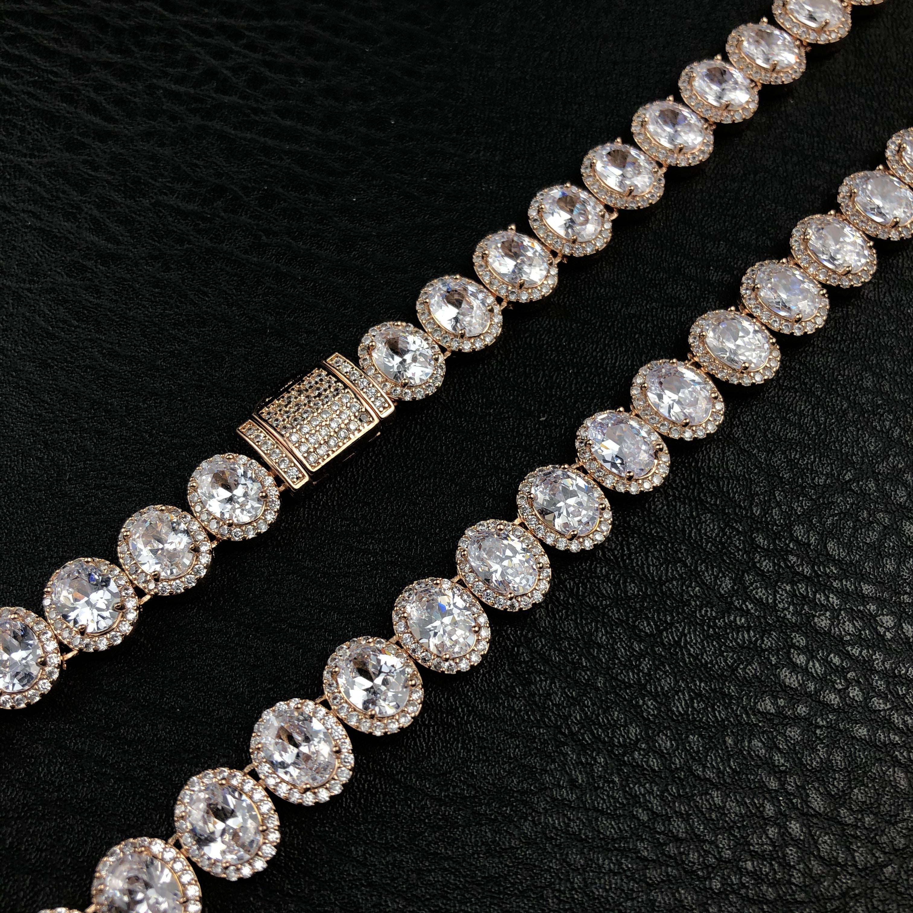 Oval Cut Cluster Tennis Chain