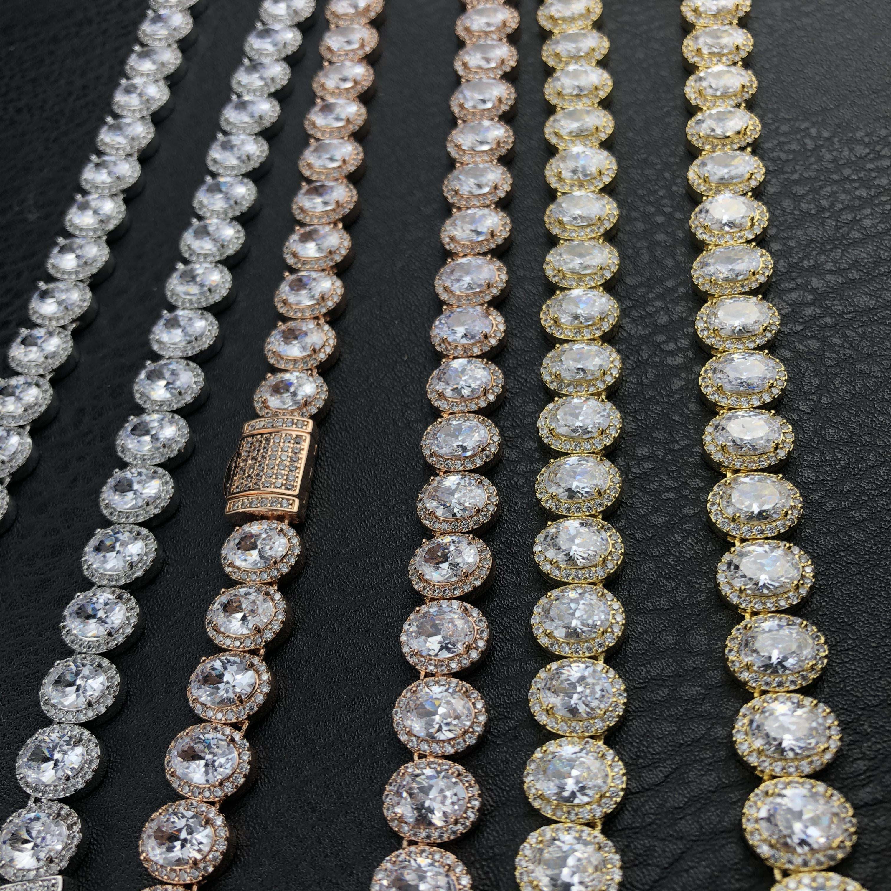 Oval Cut Cluster Tennis Chain