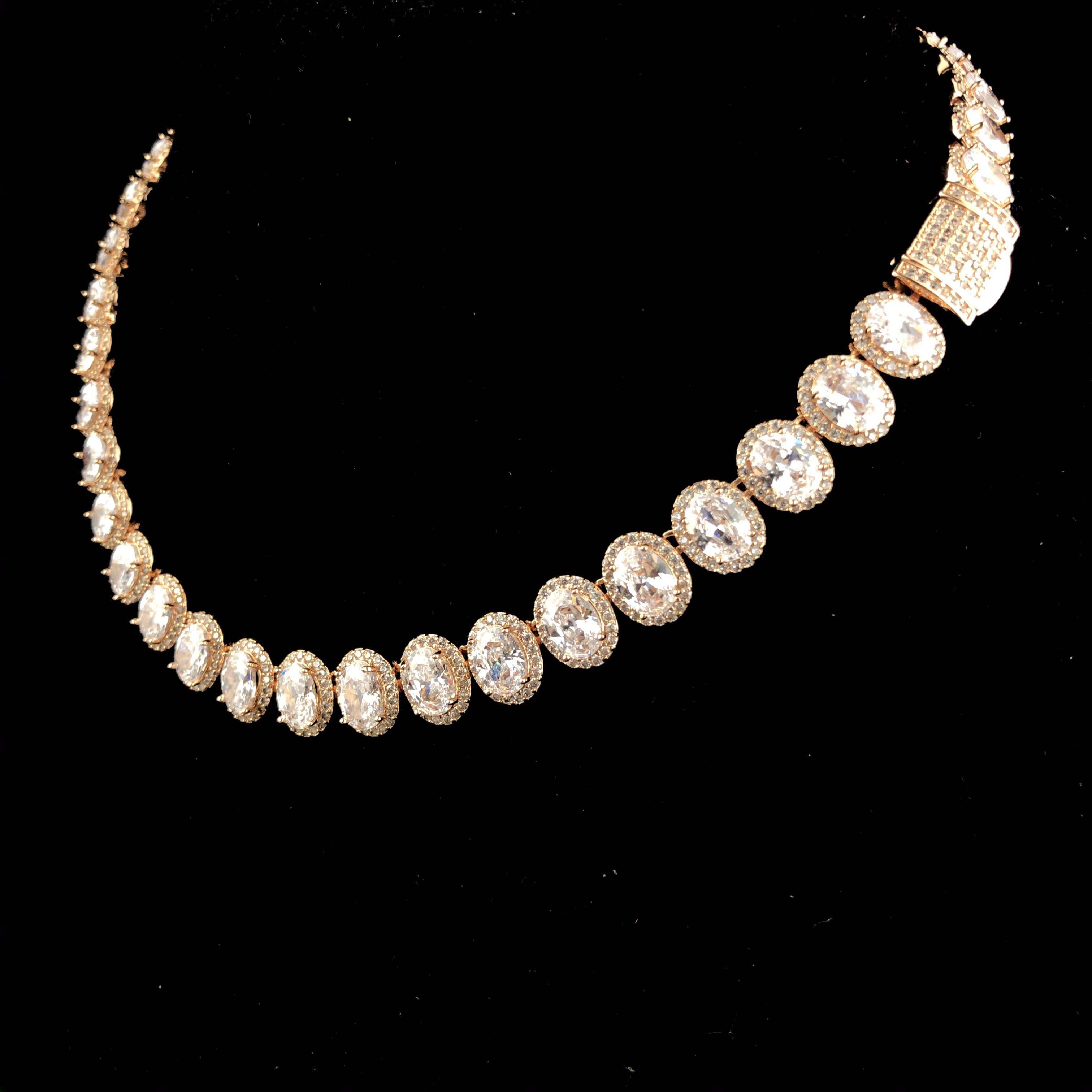 Oval Cut Cluster Tennis Chain