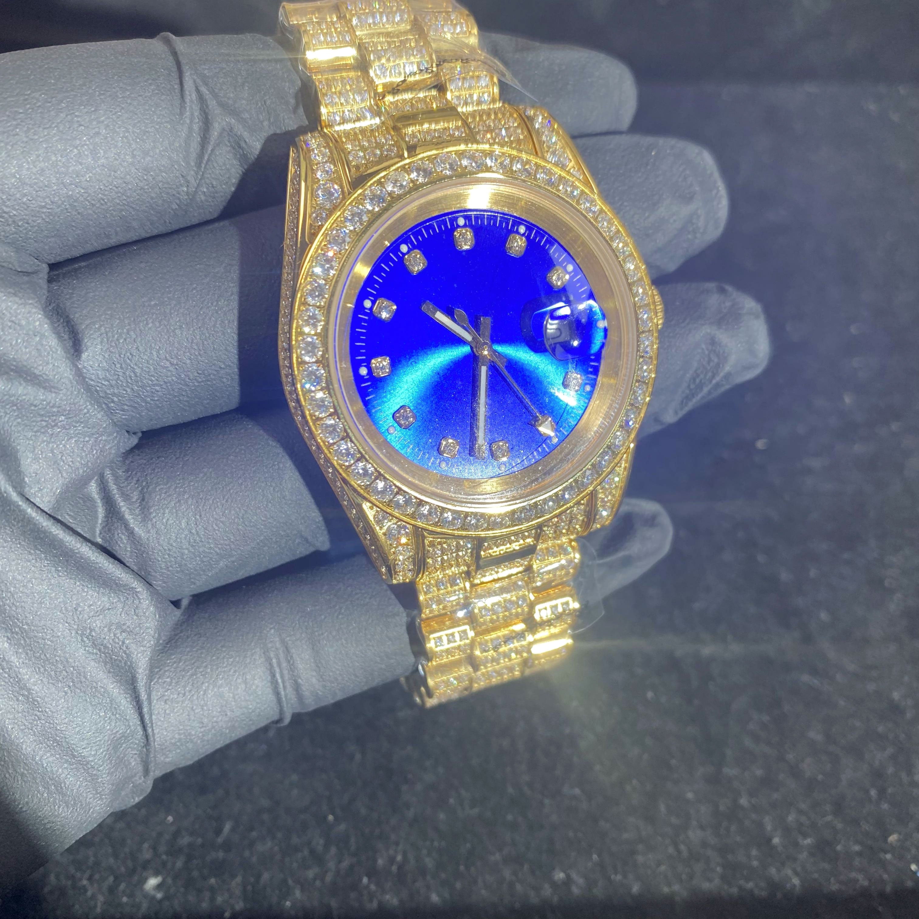 hip hop moissanite watch