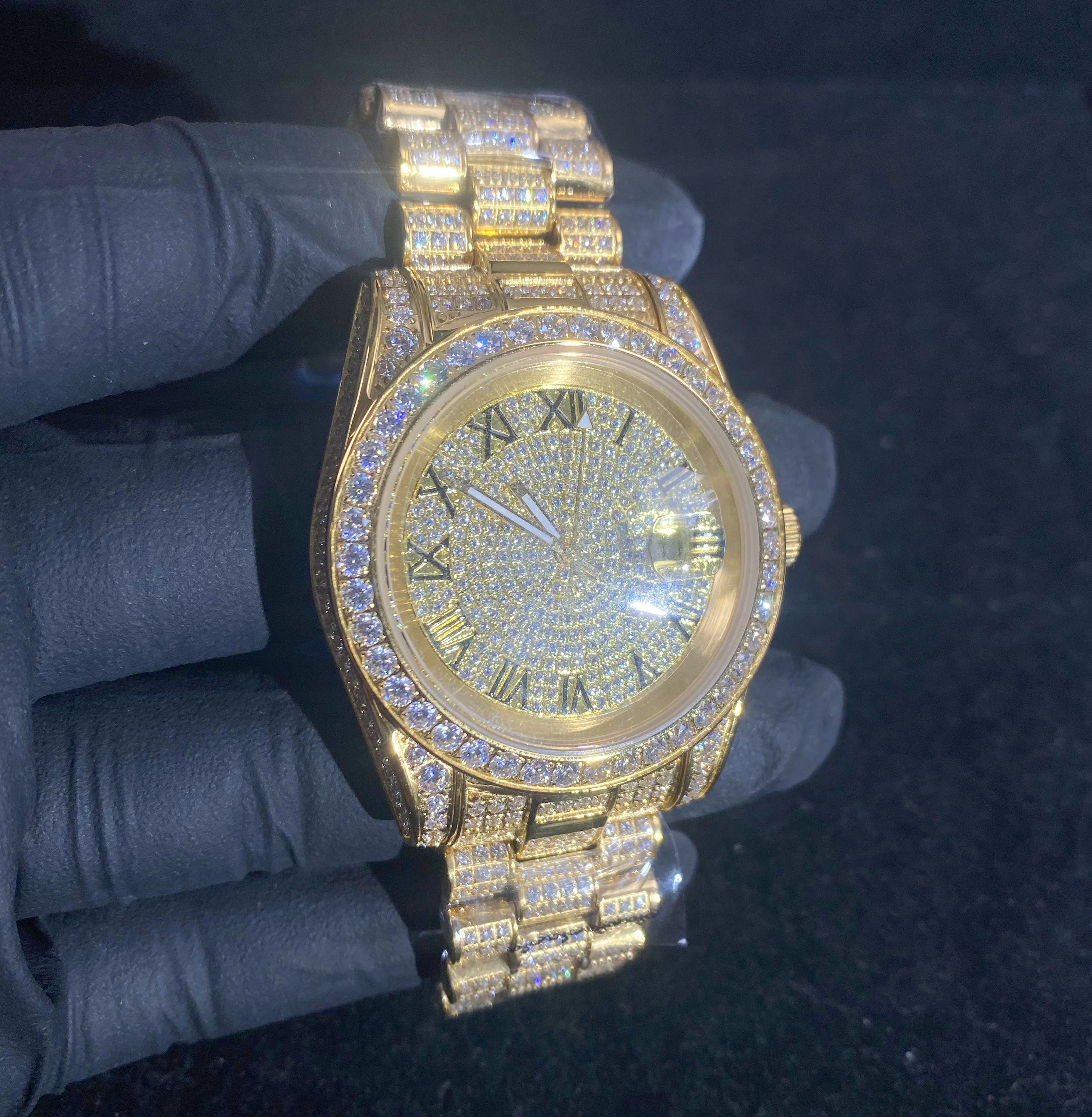 hip hop moissanite watch