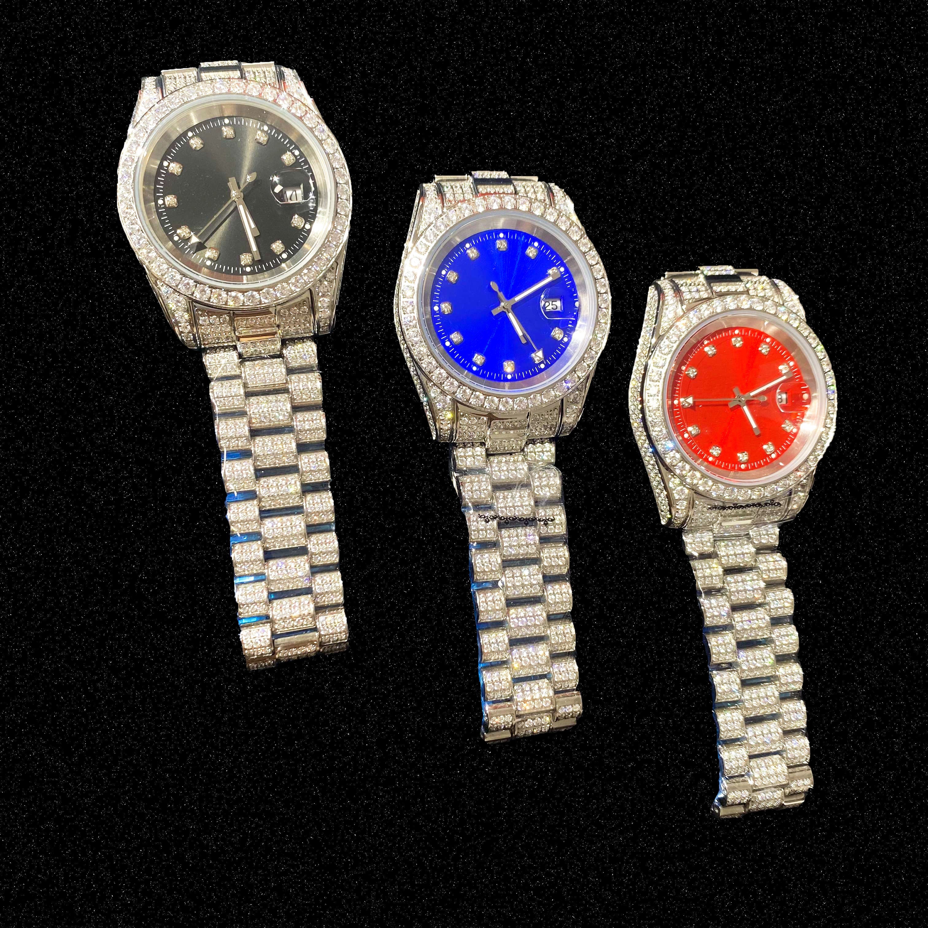 hip hop moissanite watch
