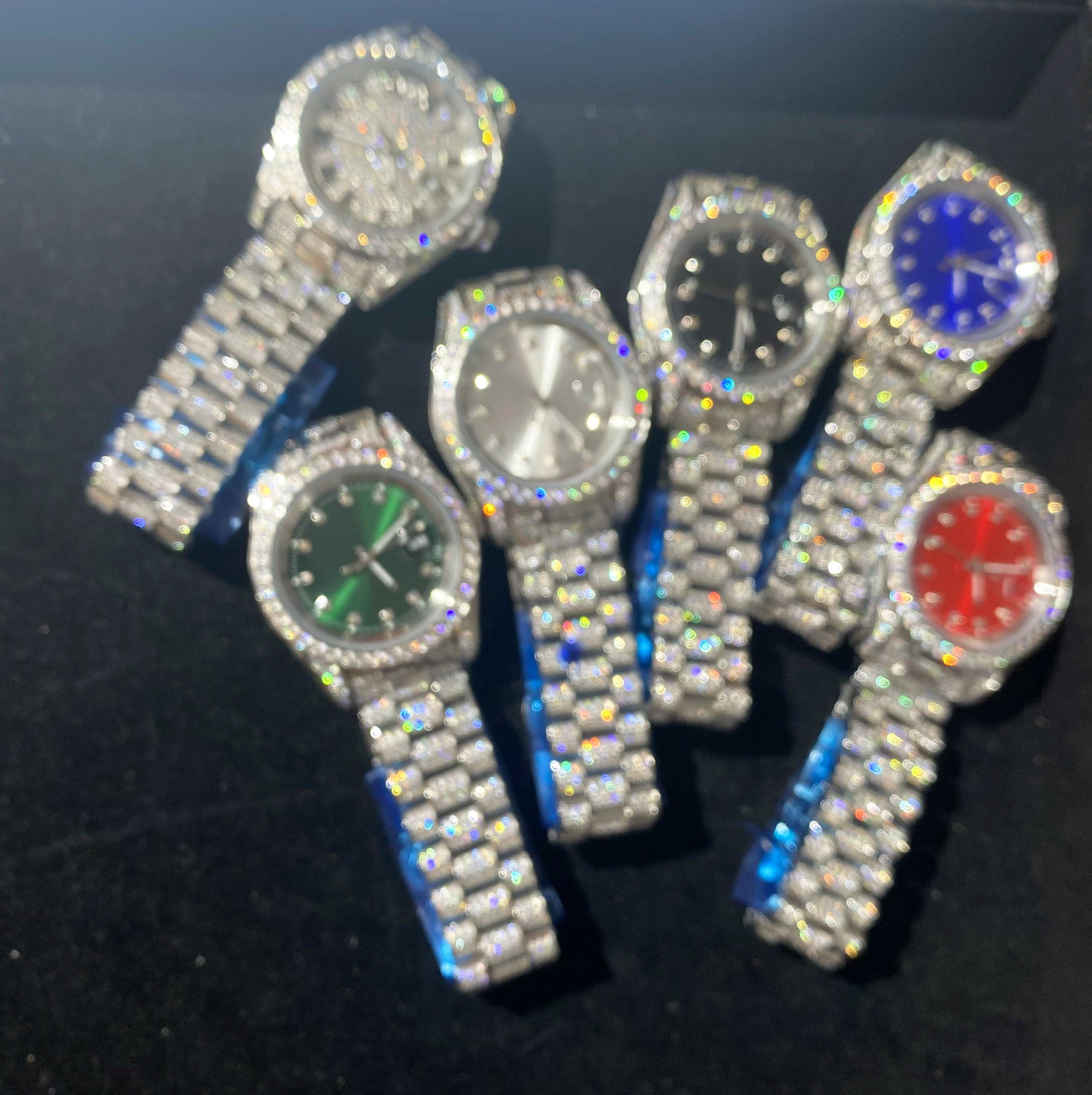 hip hop moissanite watch