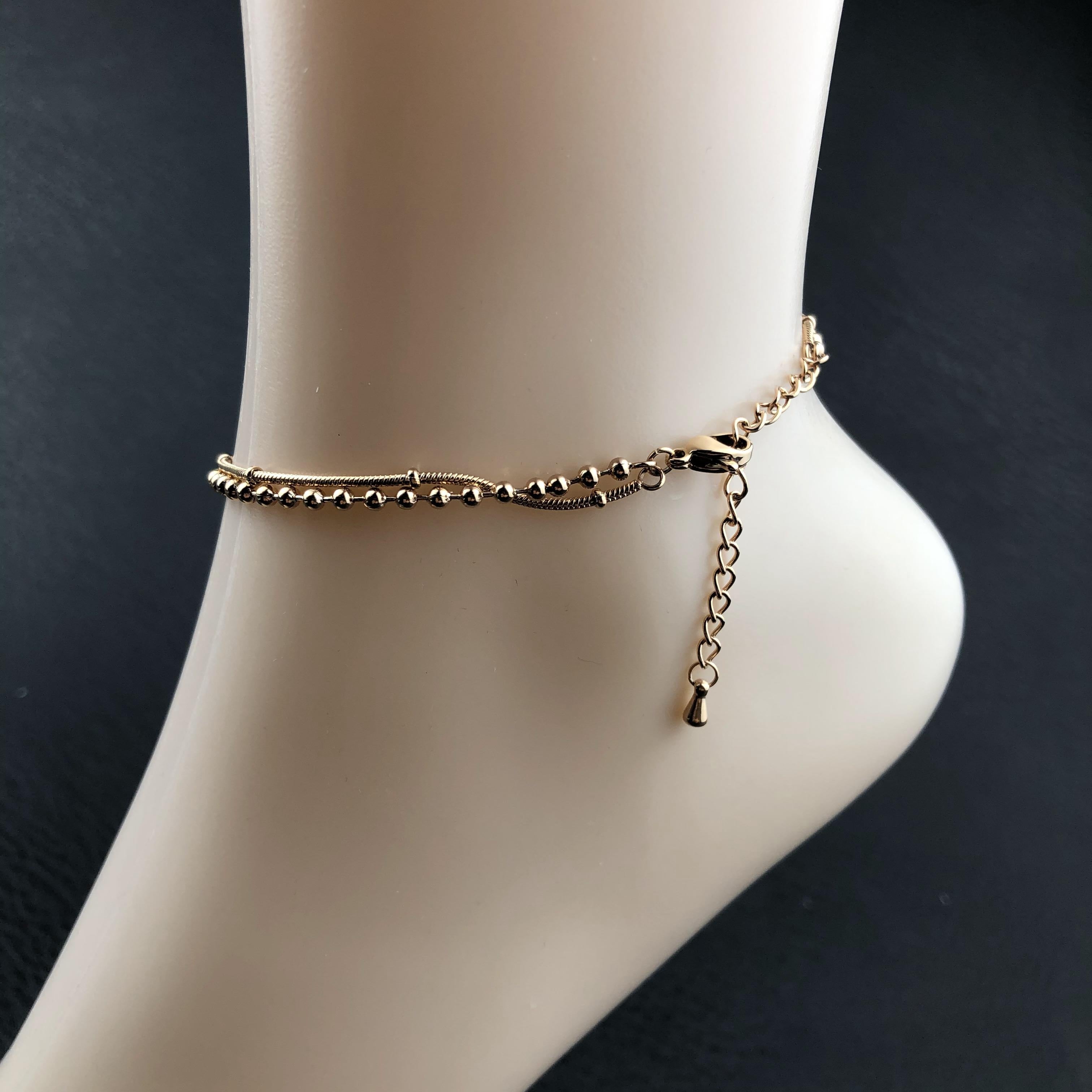 Silver Anklet Cross – 925 Sterling Moissanite Elegance