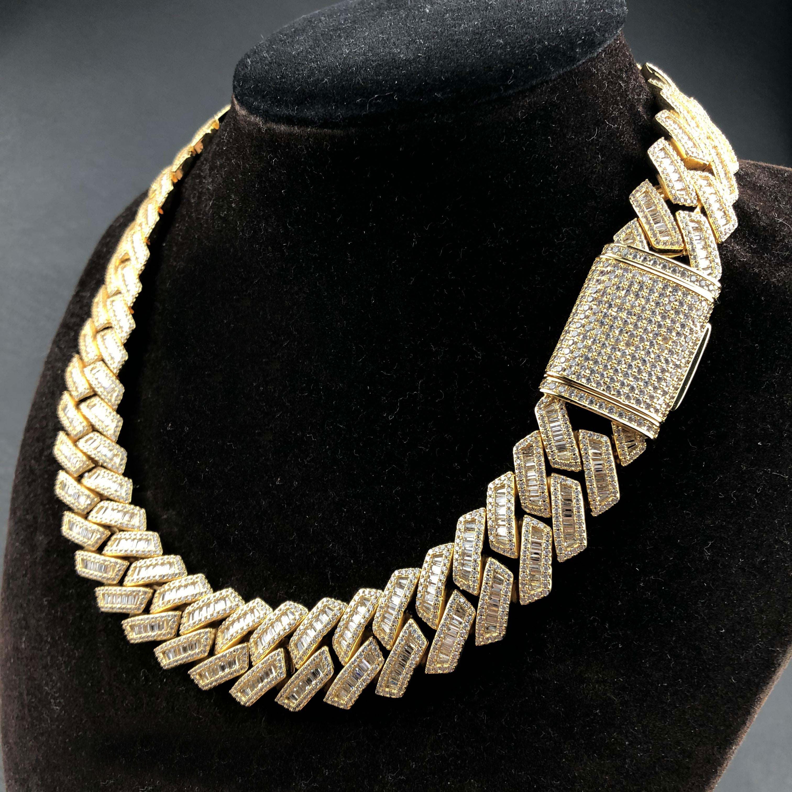 19mm Prong Baguette Cuban Chain