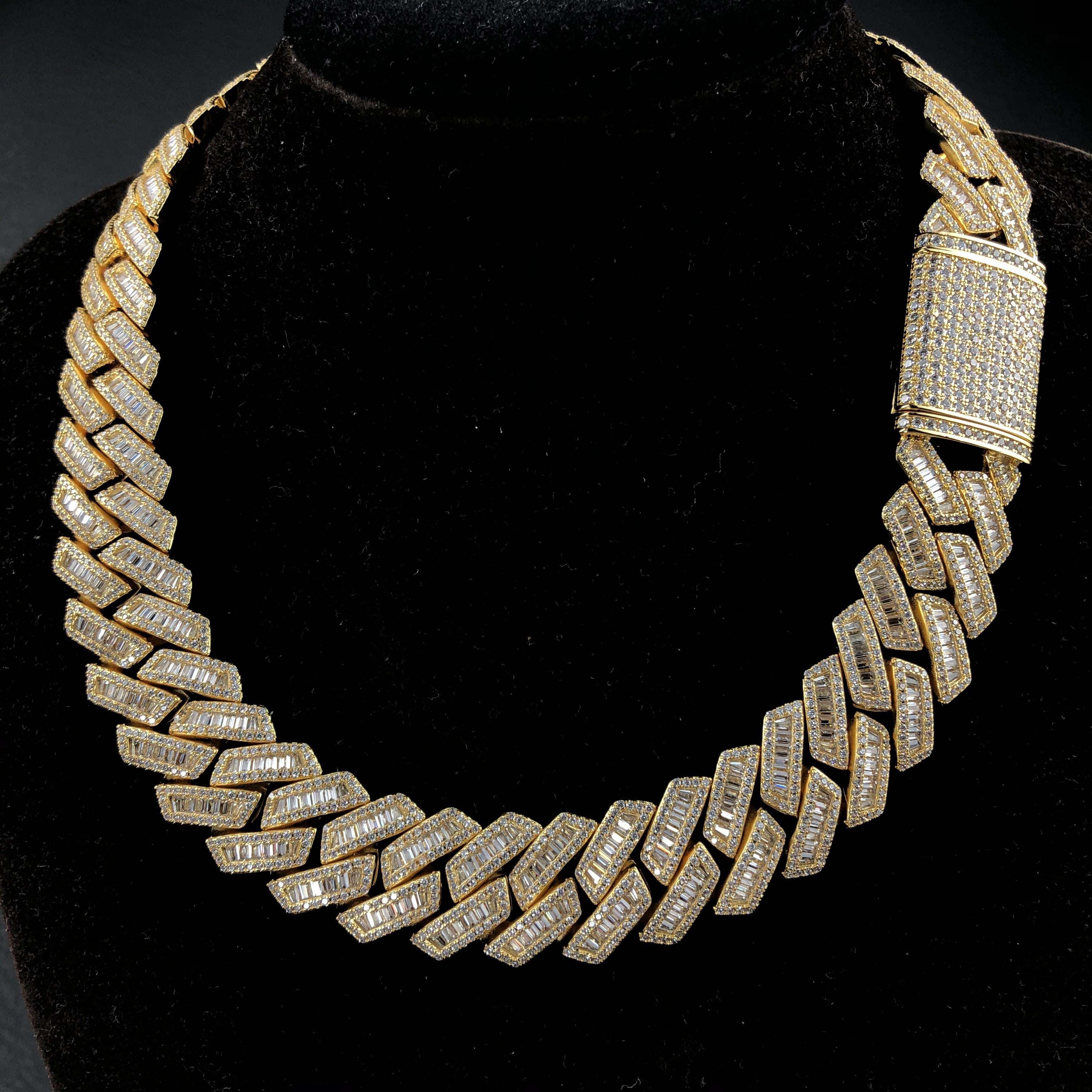 19mm Prong Baguette Cuban Chain