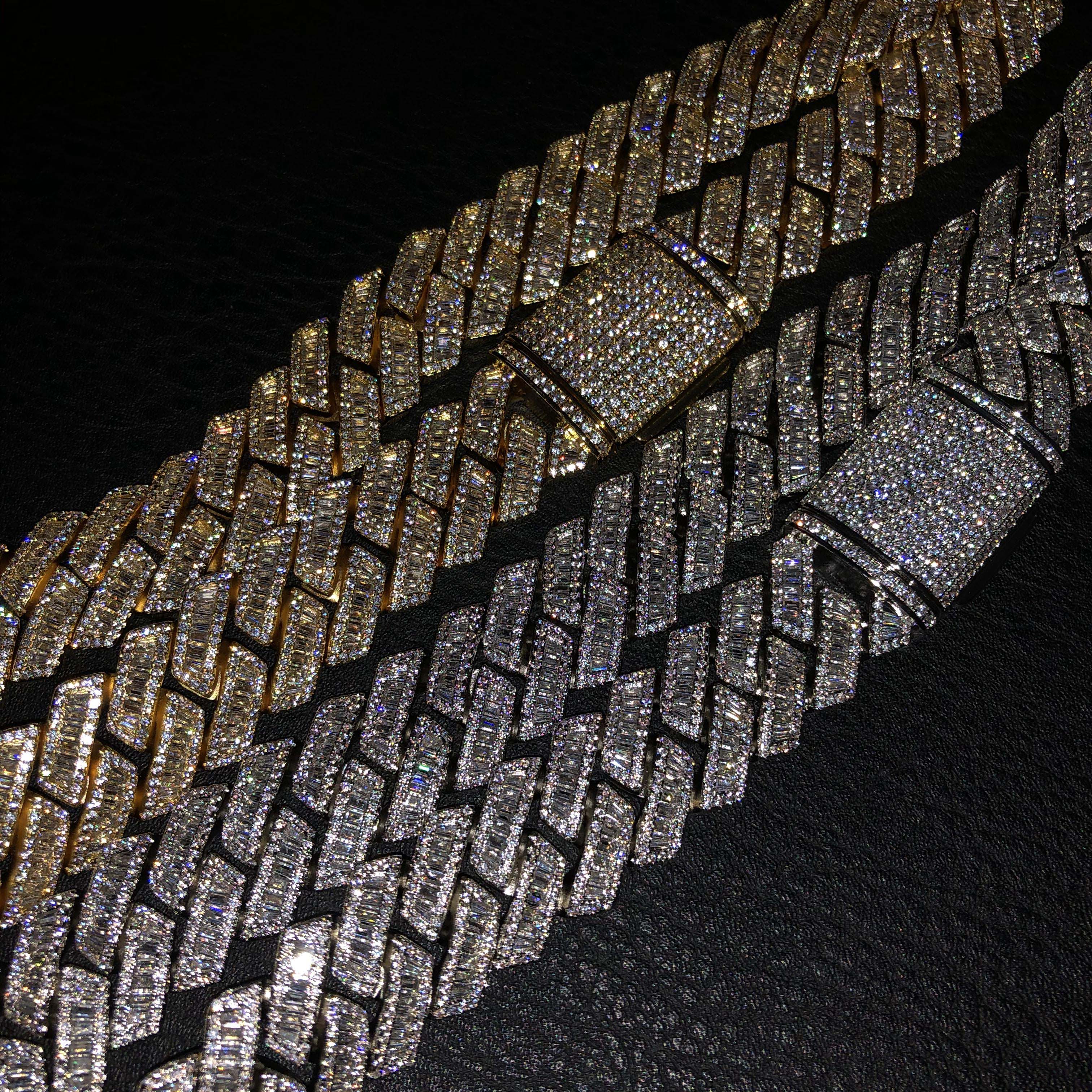 19mm Prong Baguette Cuban Chain
