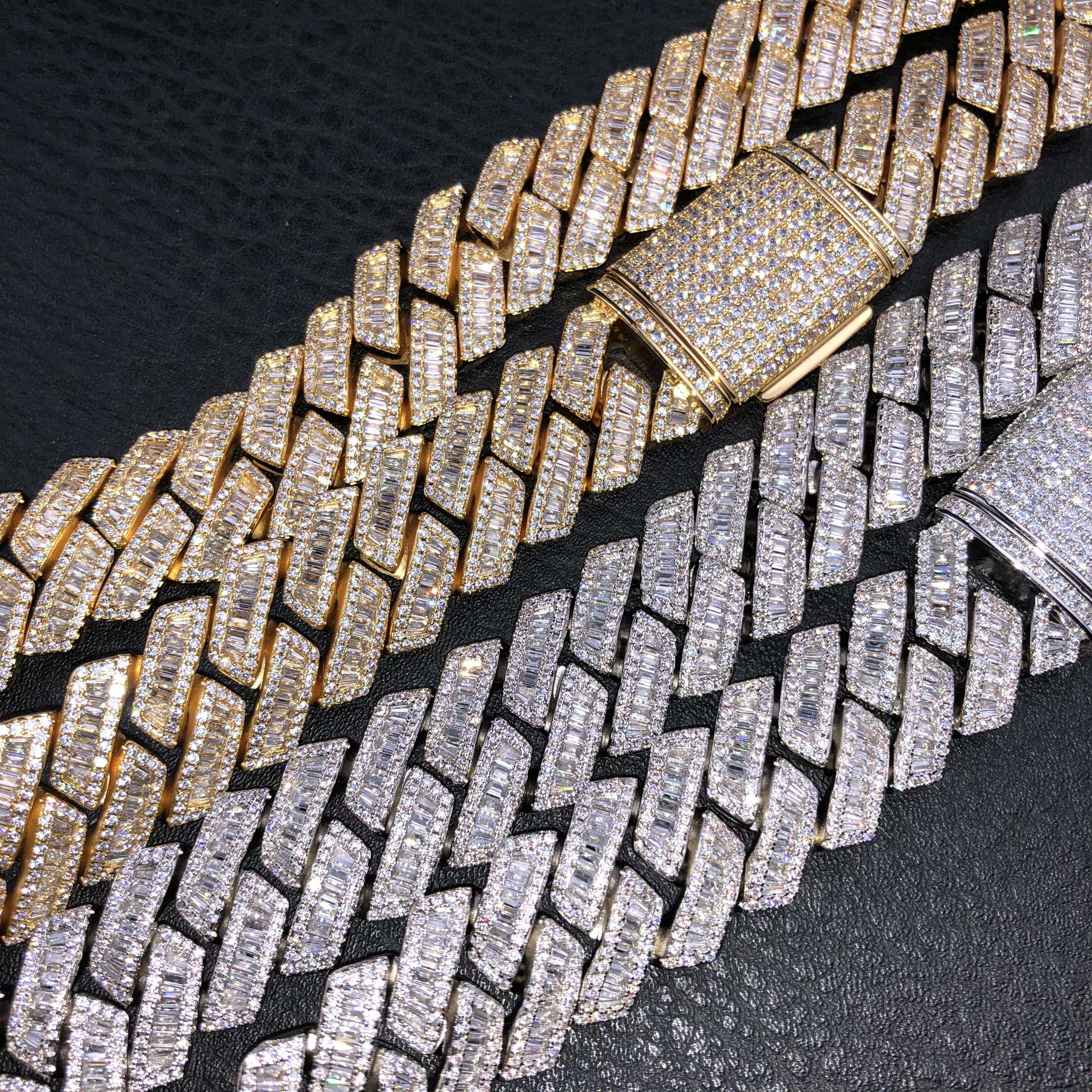 19mm Prong Baguette Cuban Chain