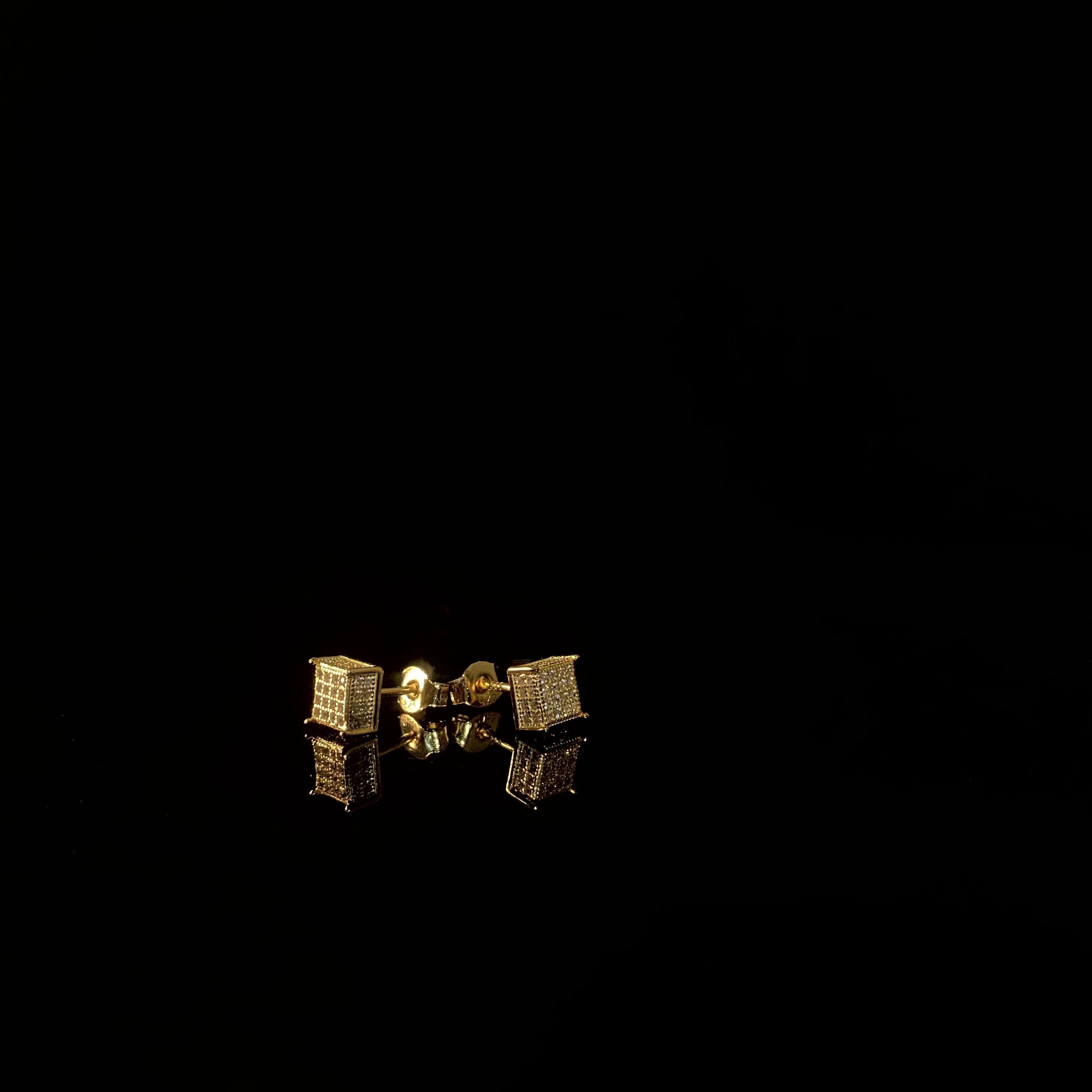 925 silver square minimalist Earrings - a pair