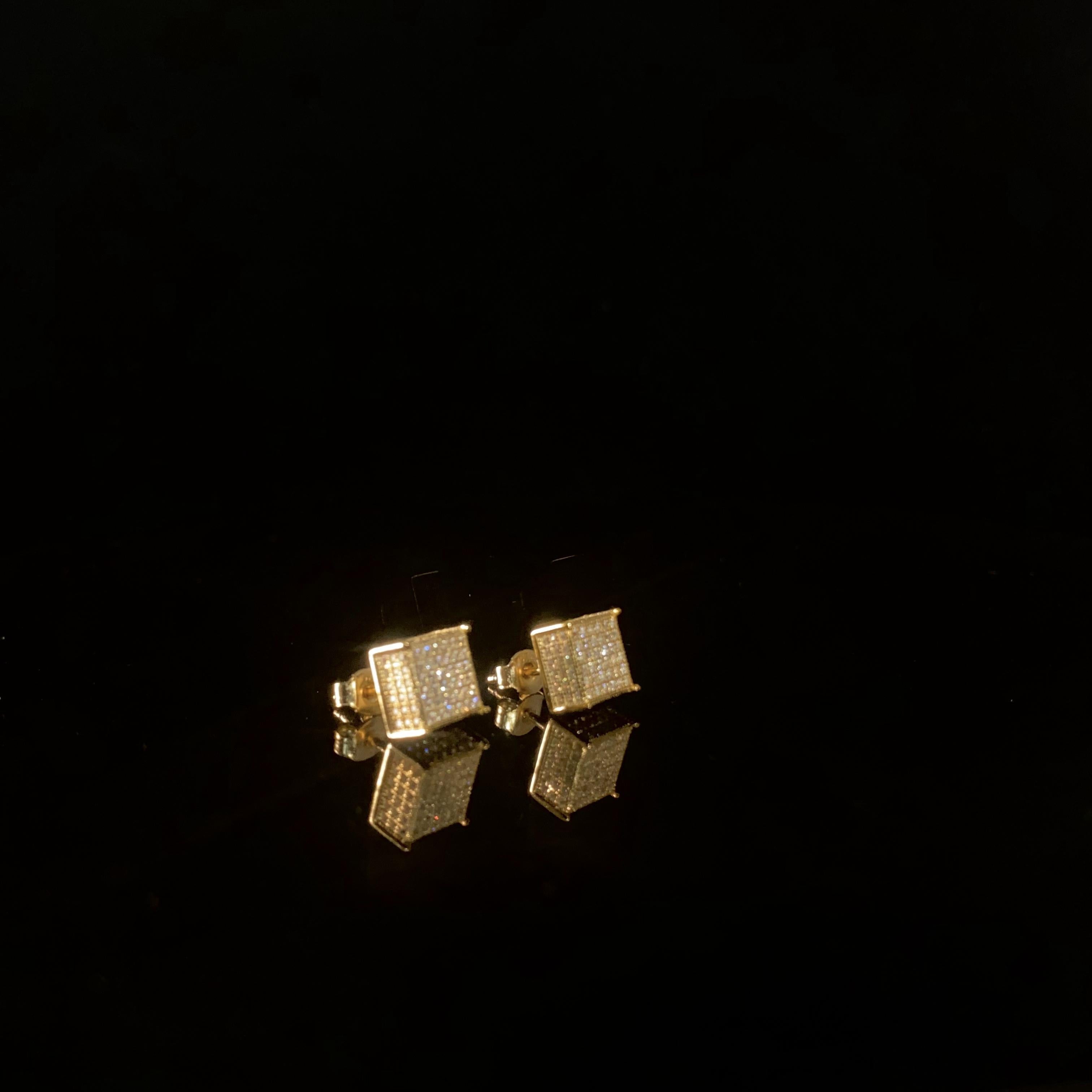 925 silver zirconia jewelry Square Earrings