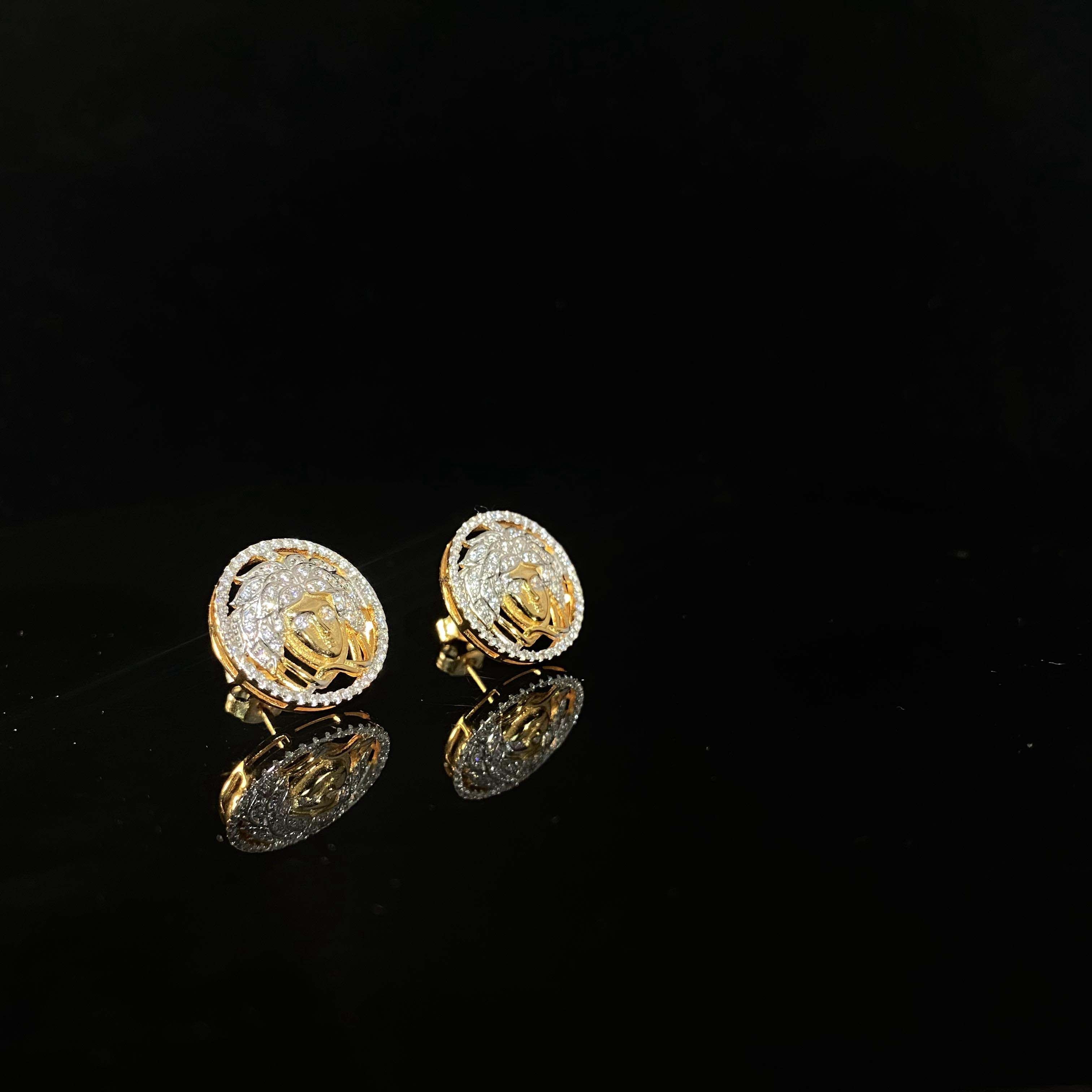 925 Silver Round Head Earrings - pair