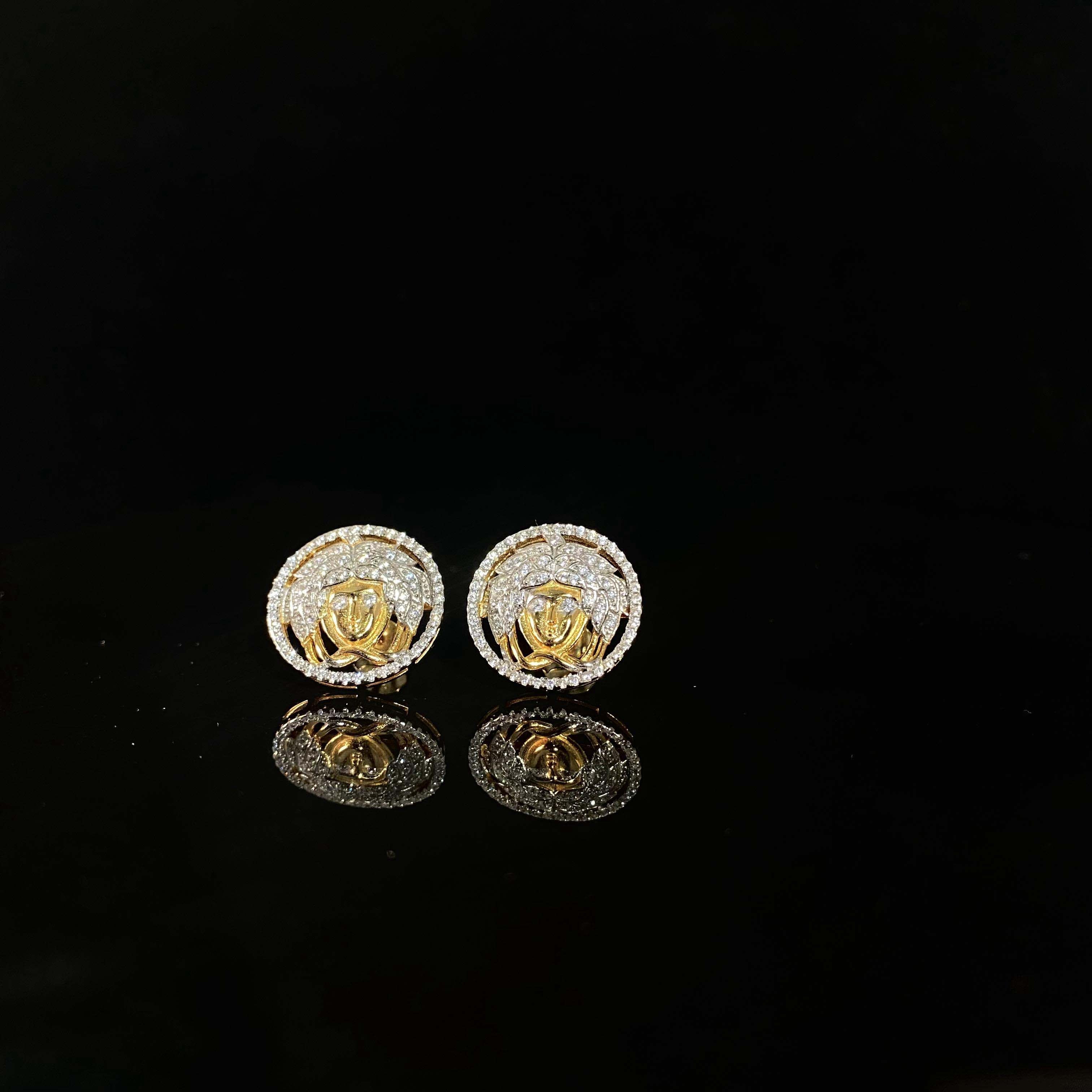 925 Silver Round Head Earrings - pair