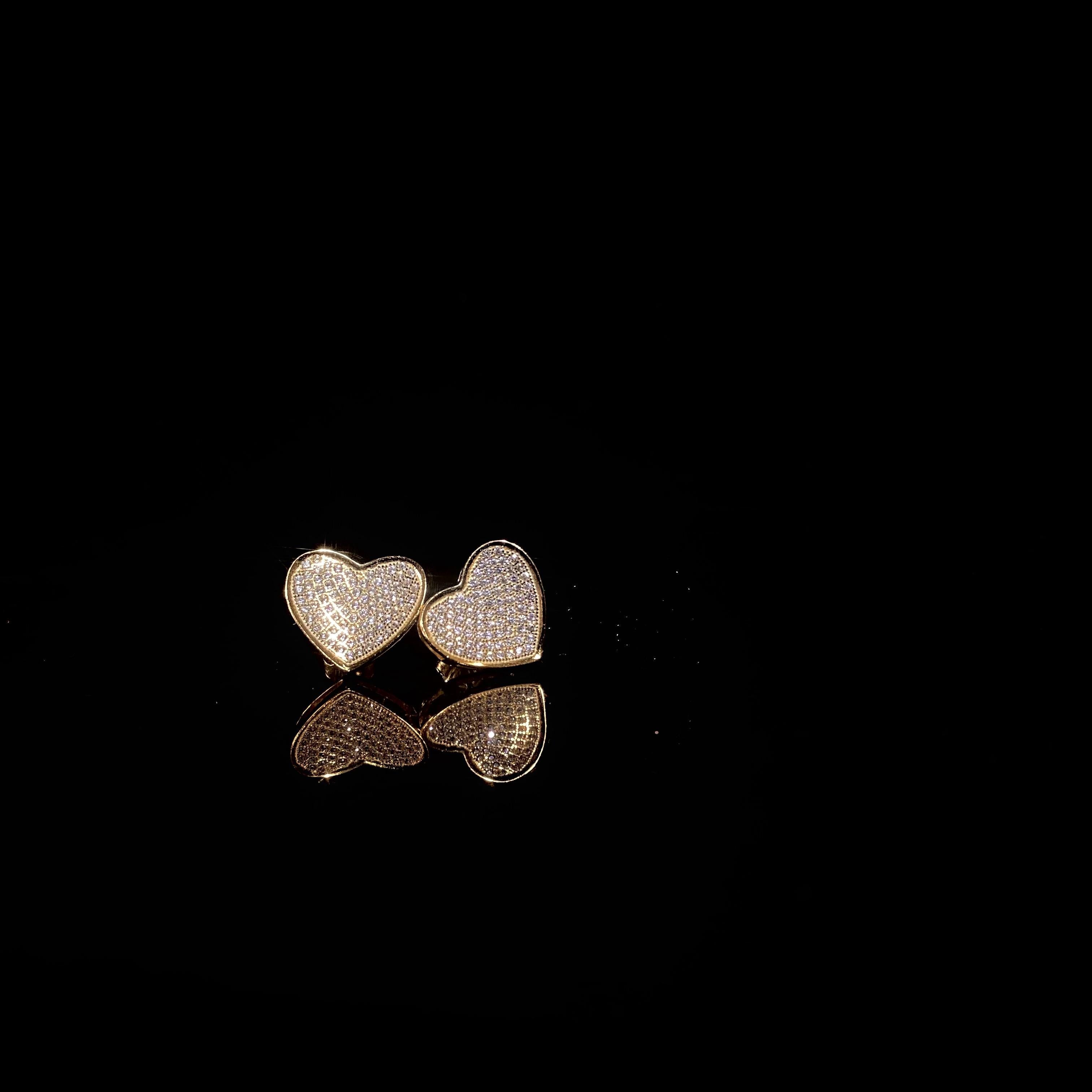 925 Silver Heart Thread Earrings - pair