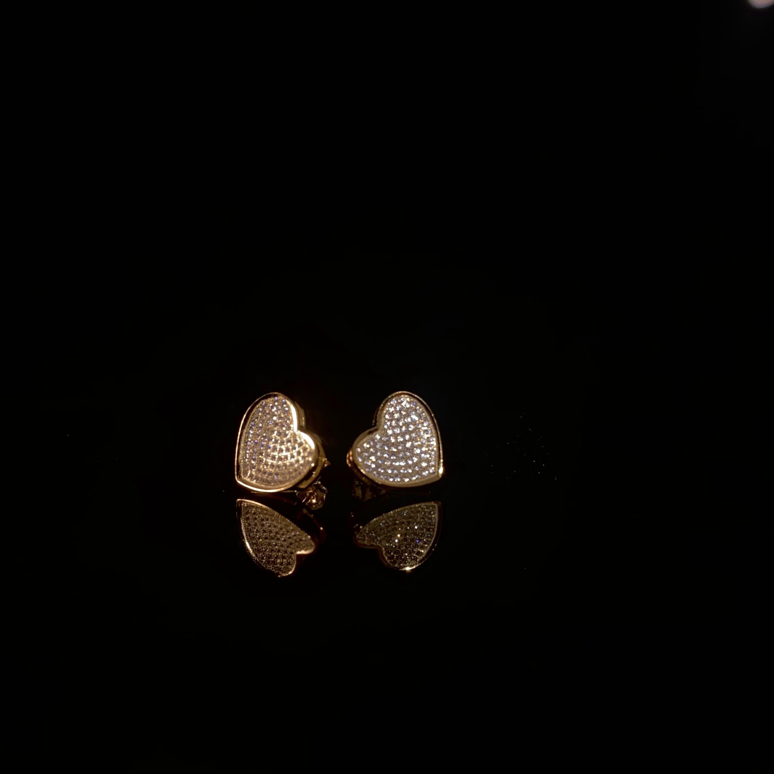 925 Silver Heart Thread Earrings - pair