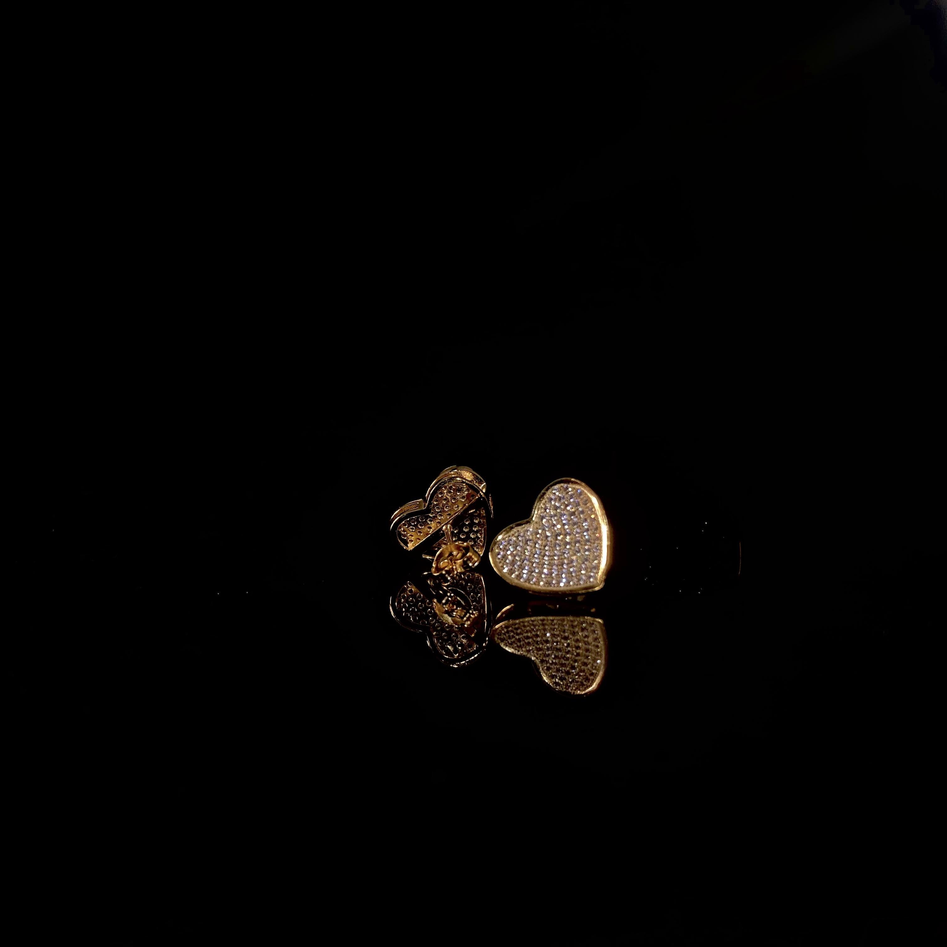 925 Silver Heart Thread Earrings - pair
