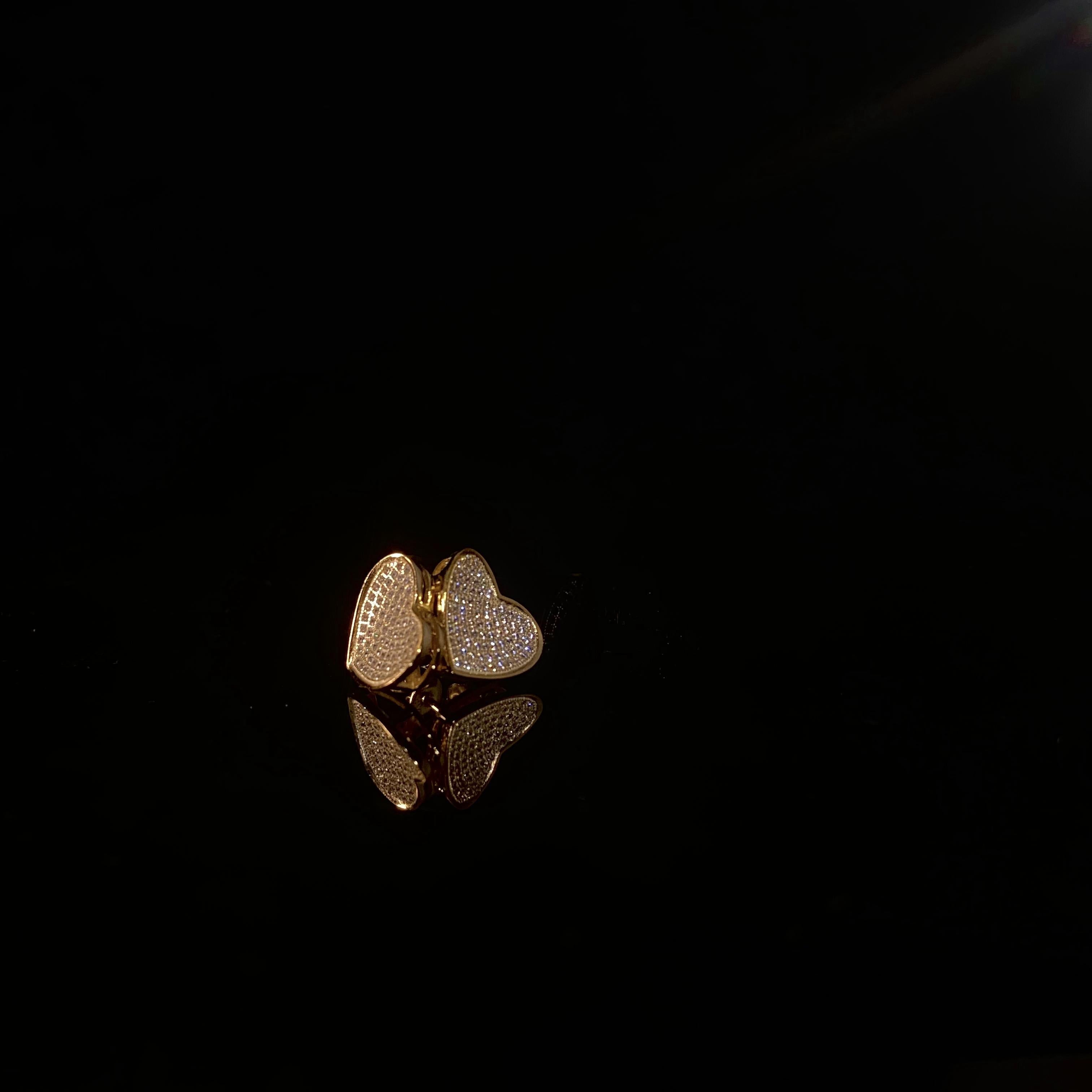 925 Silver Heart Thread Earrings - pair