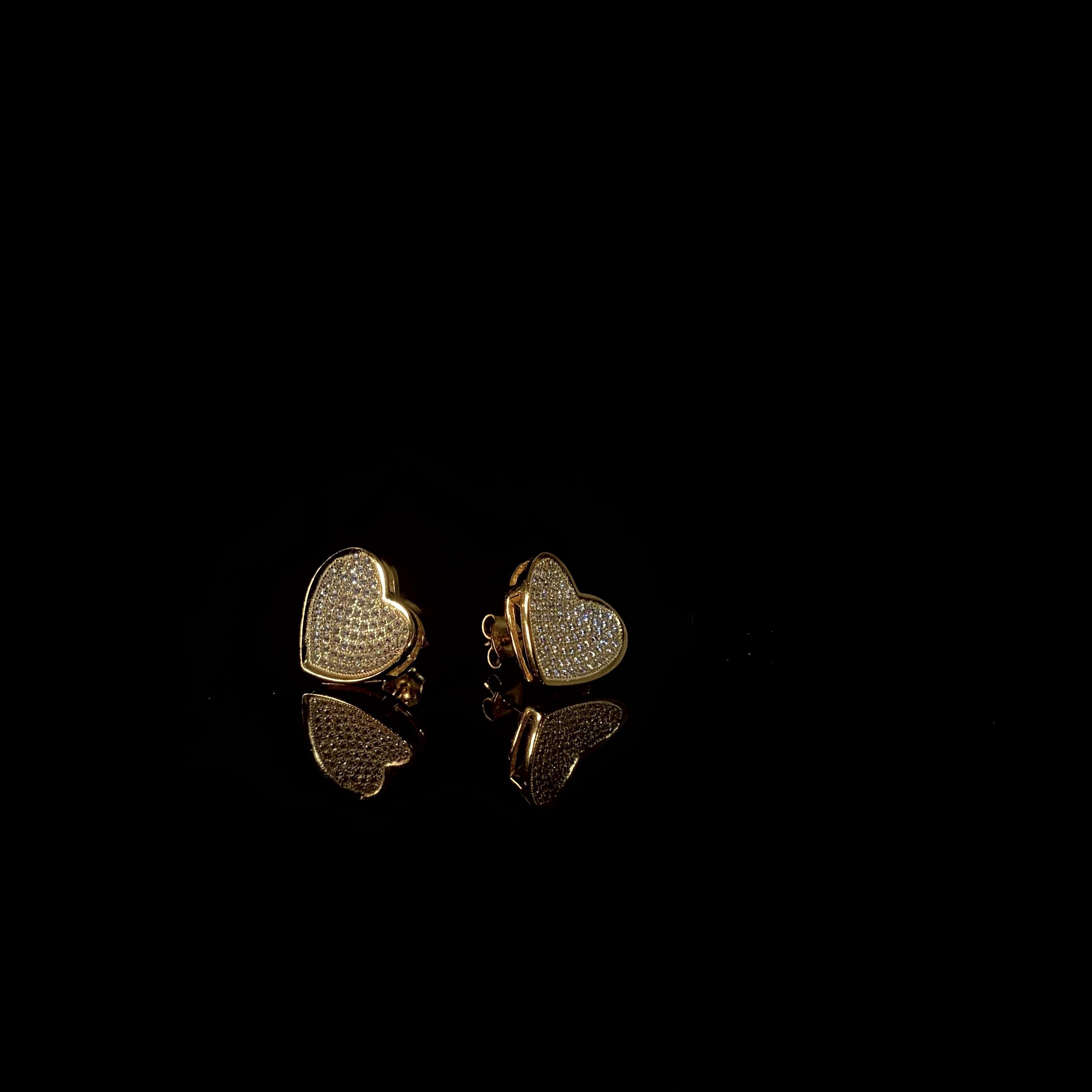 925 Silver Heart Thread Earrings - pair