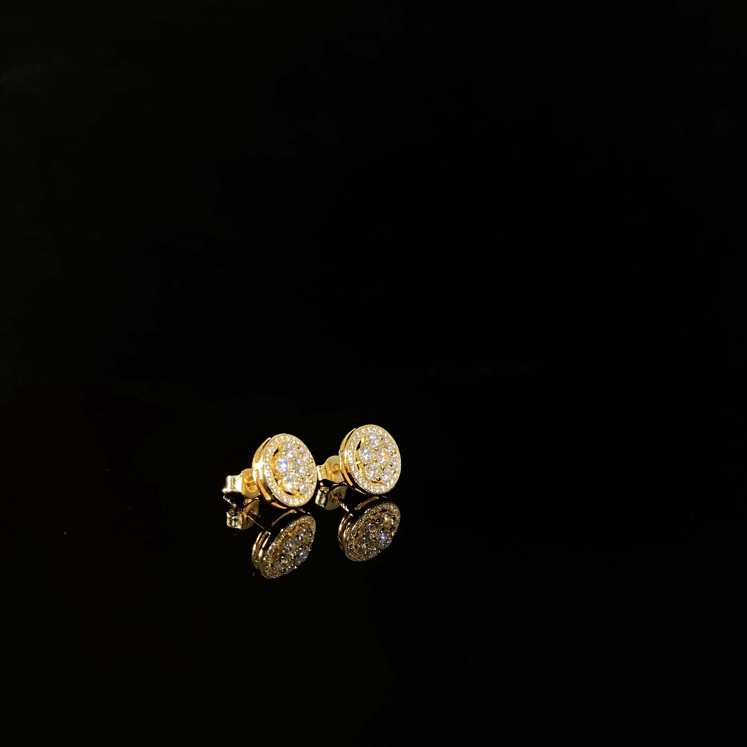 925 silver metal band drill Earrings - pair