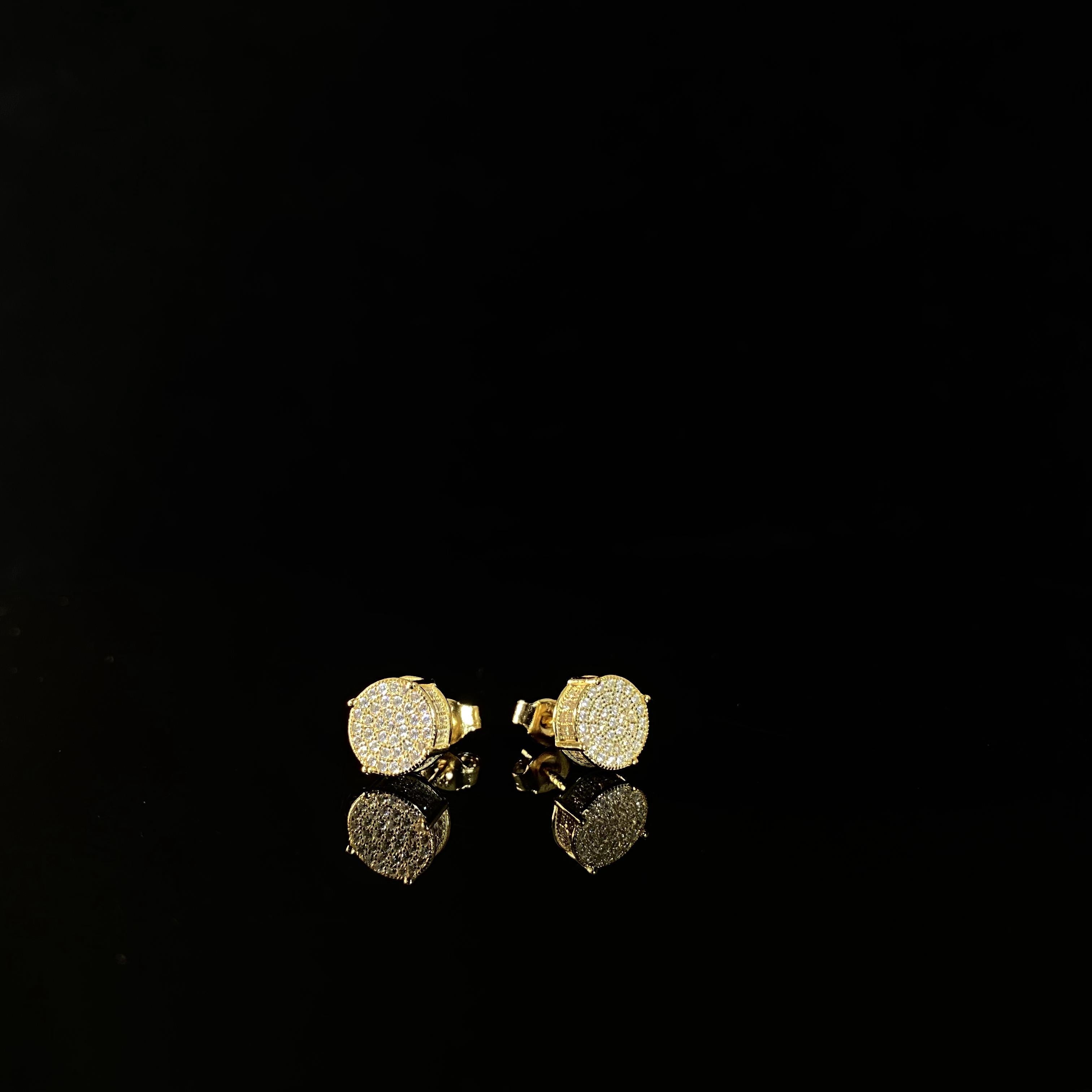 Earring Set Round Diamond 925 silver plated
