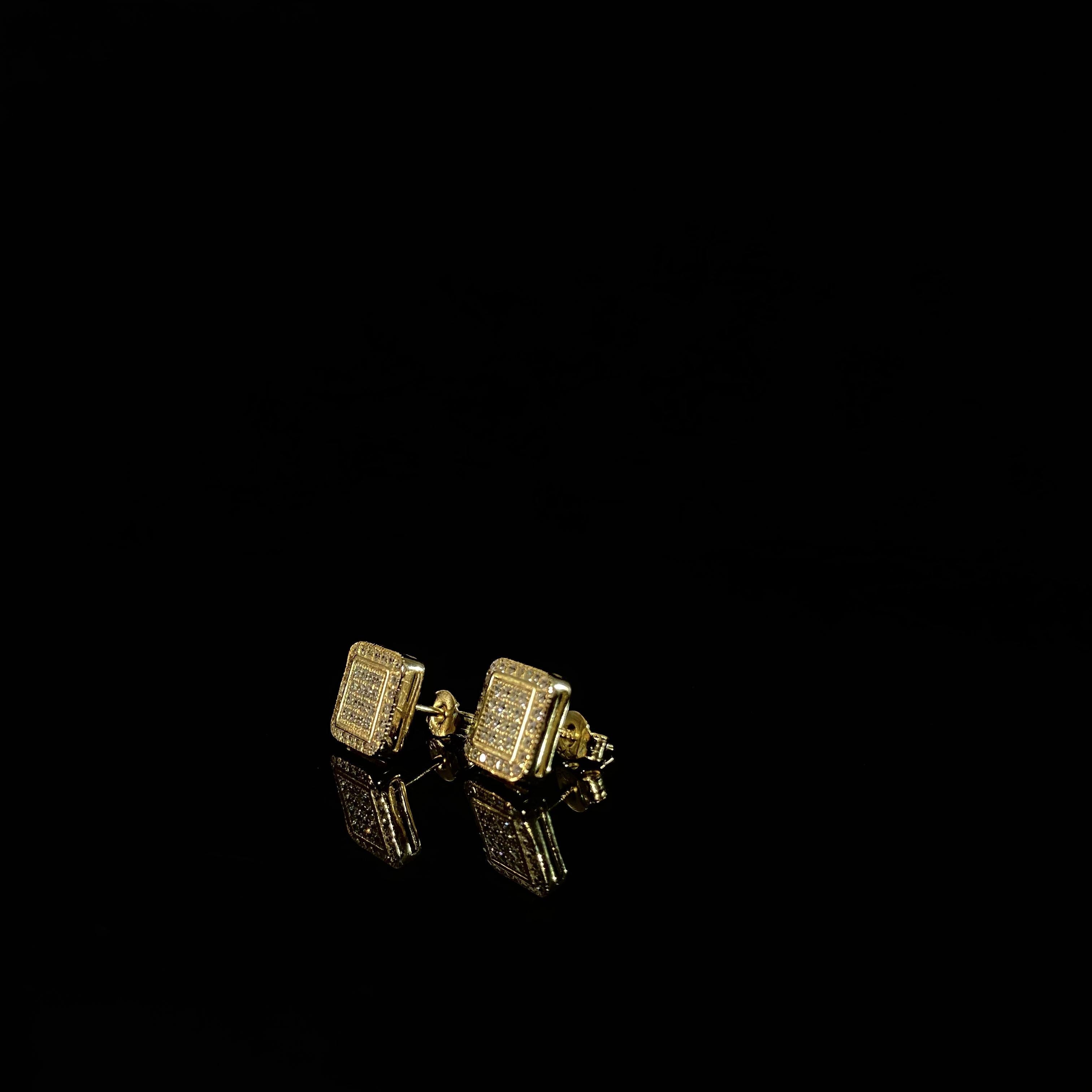 925 Silver Double layer Square Earrings - pair