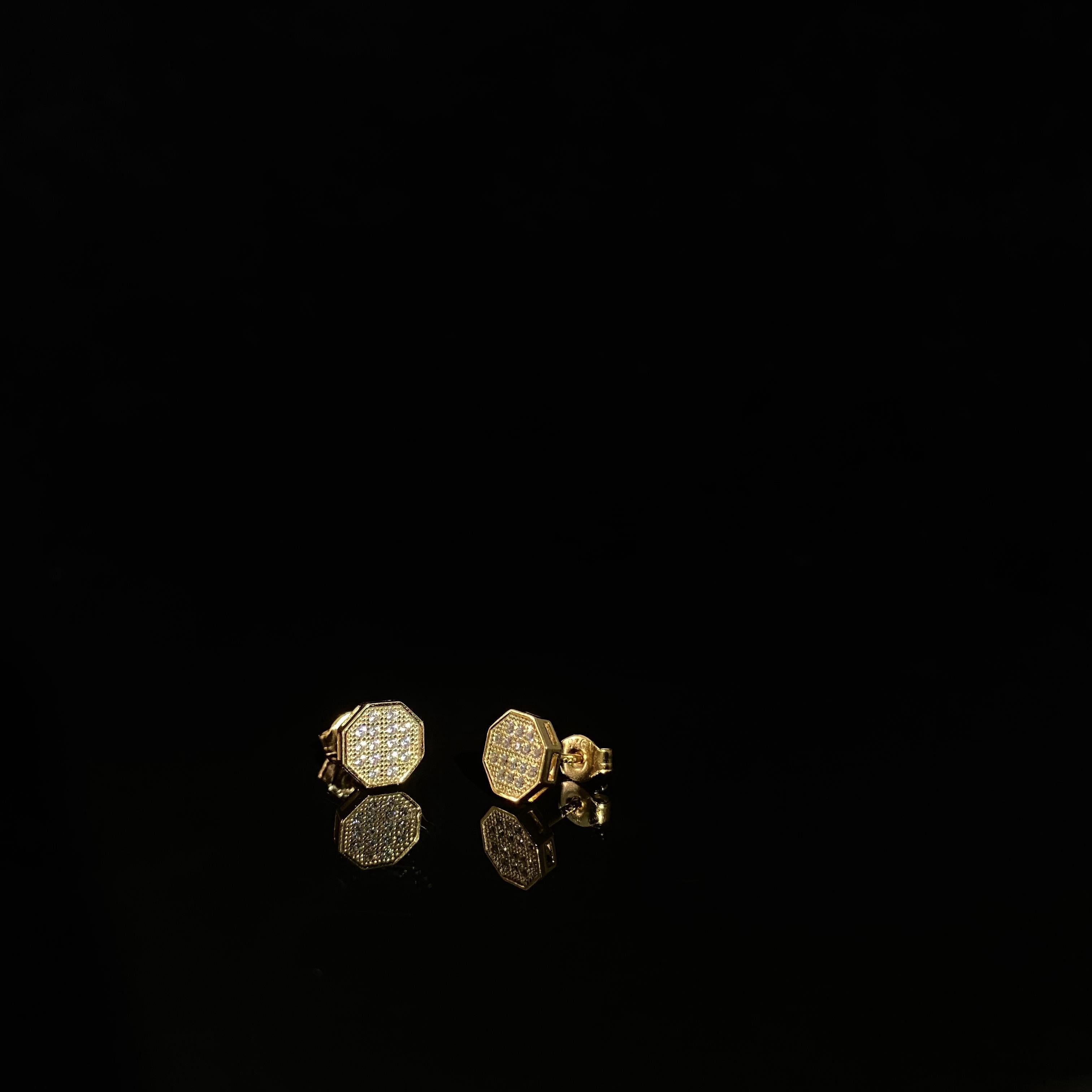 925 silver concentric hip hop Earrings - a pair