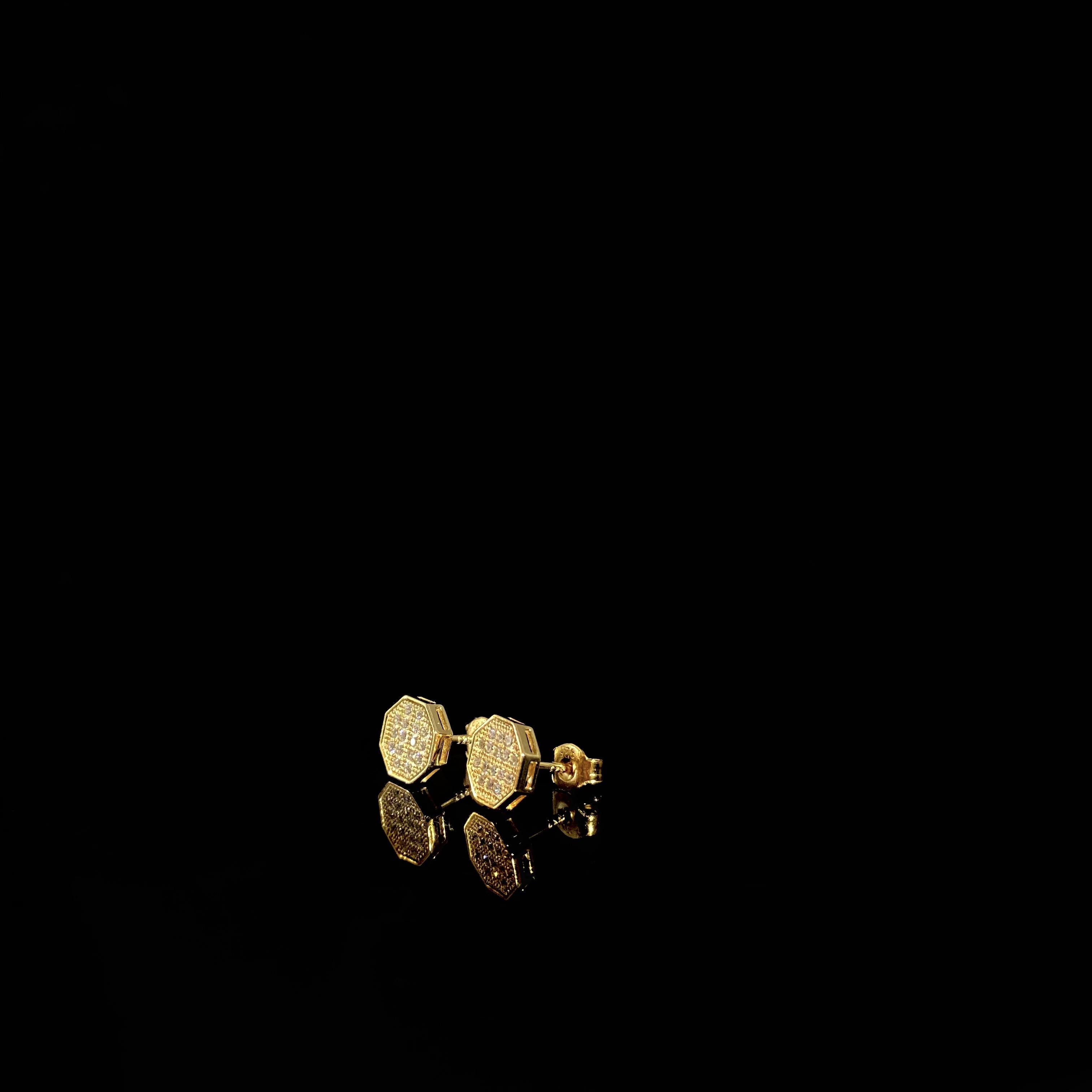925 silver concentric hip hop Earrings - a pair